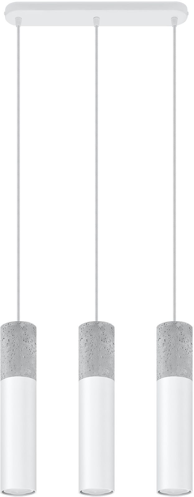 Sollux Lighting Borgio závesné svietidlo 3x40 W biela-betónová SL.0649