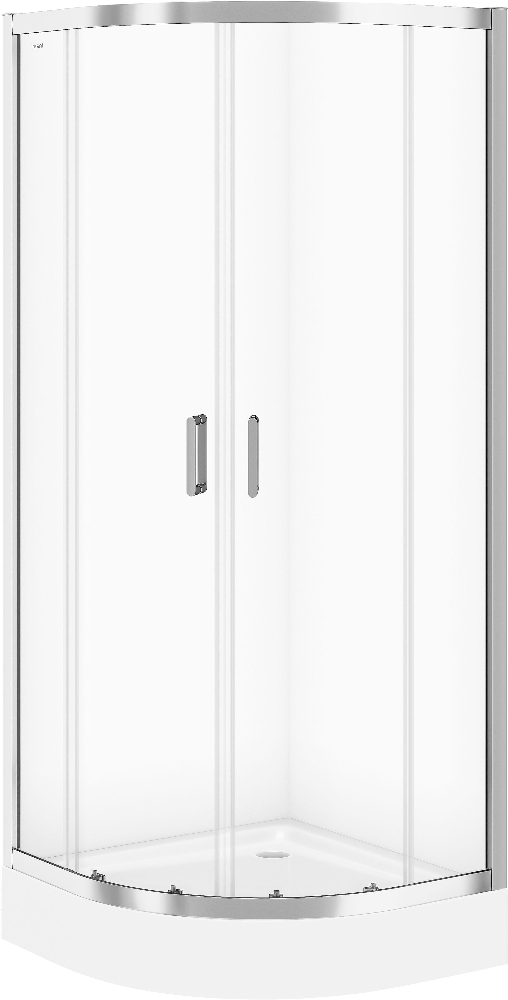 Set sprchovací kút Cersanit Arteco S157-001, polkruhová sprchová vanička Cersanit Tako S204-003