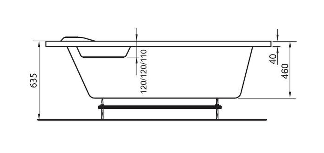 Ravak Asymmetric konštrukcia pre vaňu GPX2240107