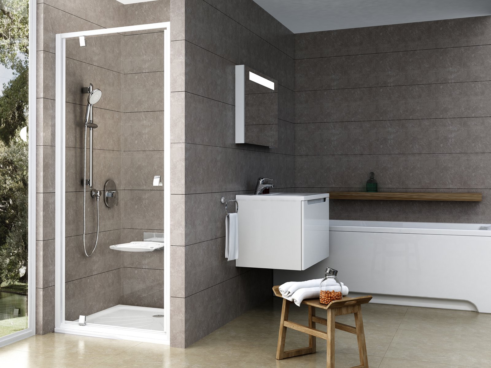 Ravak Pivot sprchové dvere 80 cm výklopné chróm lesklá/priehľadné sklo 03G40100Z1