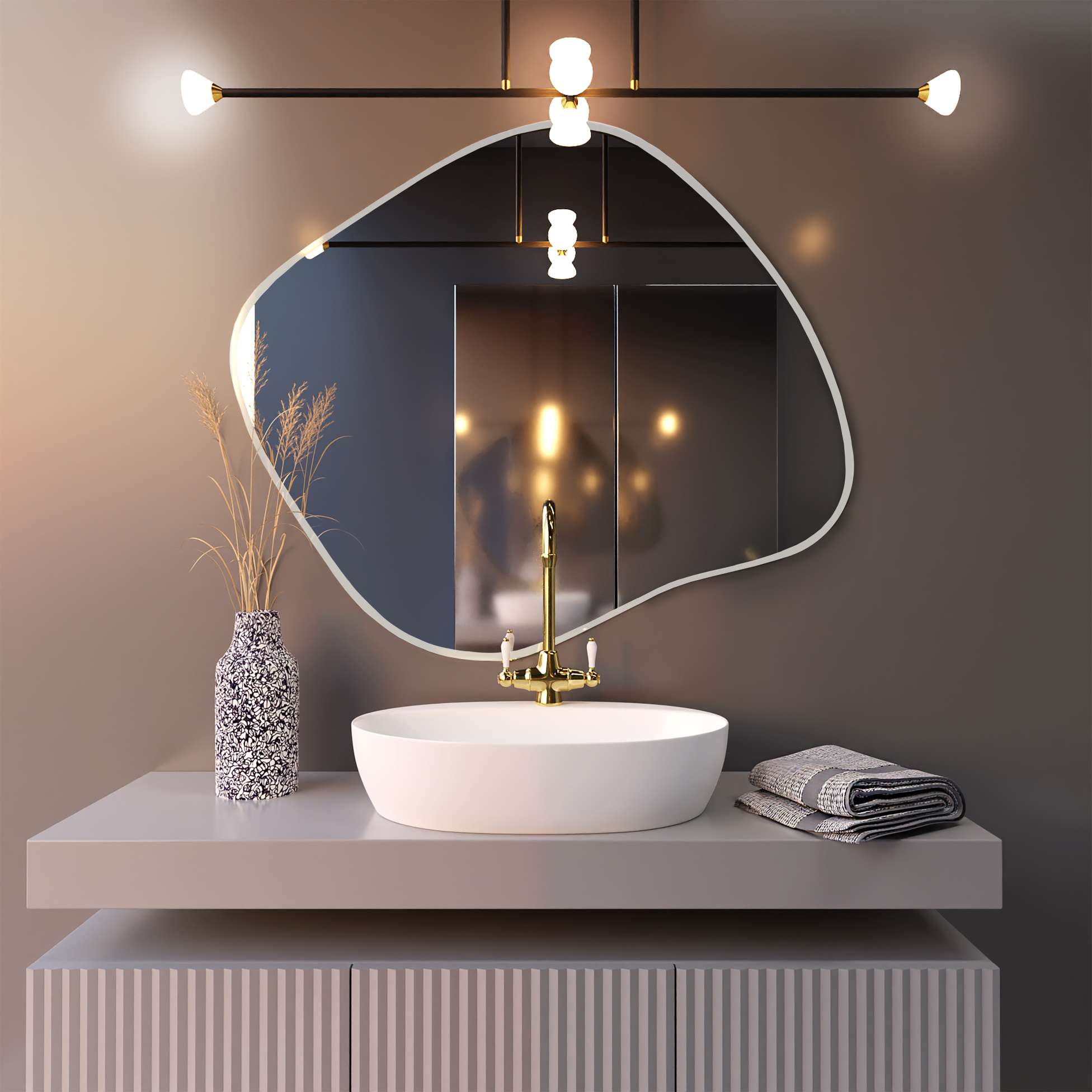 Smartwoods Tiny Borderbright zrkadlo 80x70 cm s osvetlením biela 5904107902432