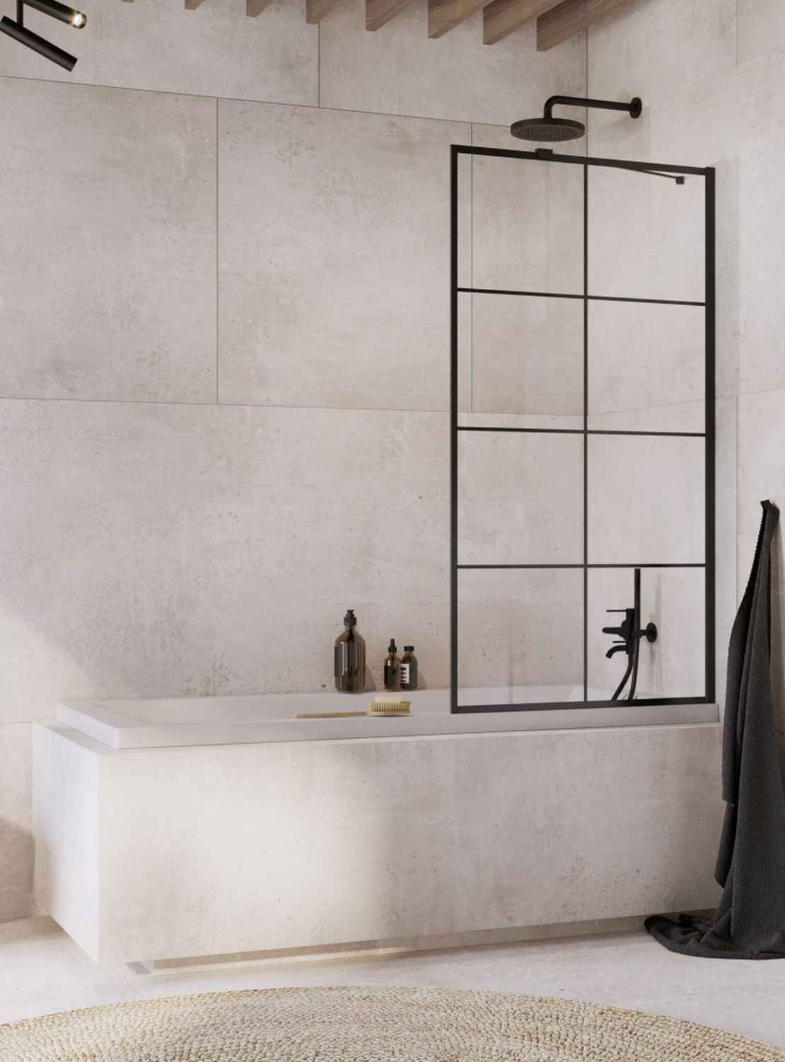Radaway Idea Black PNJ vaňová zástena 70 cm jednodielny 10001070-54-55