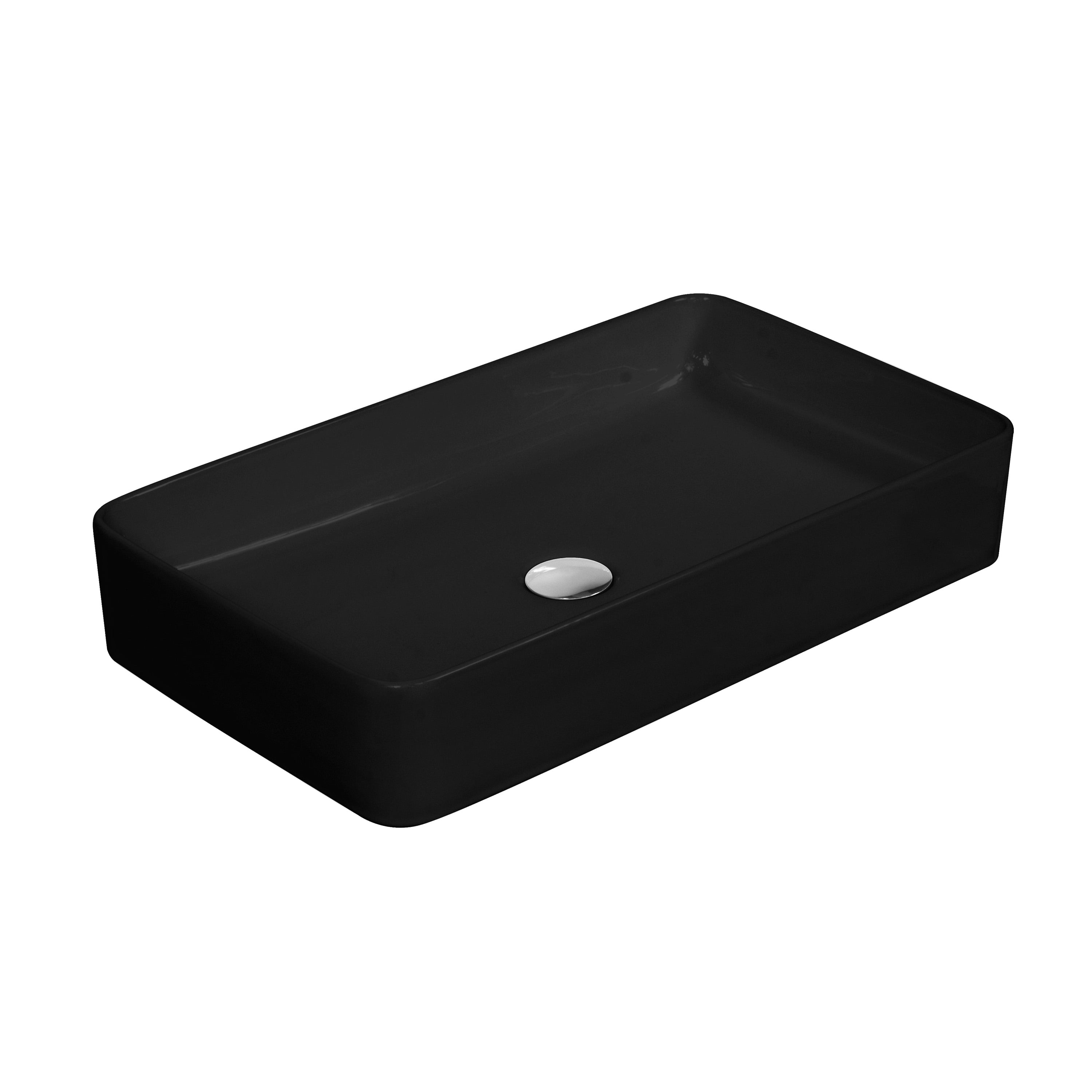 LaVita Pasana umývadlo 60.5x34 cm obdĺžnik pultové umývadlo čierna 5908211404622