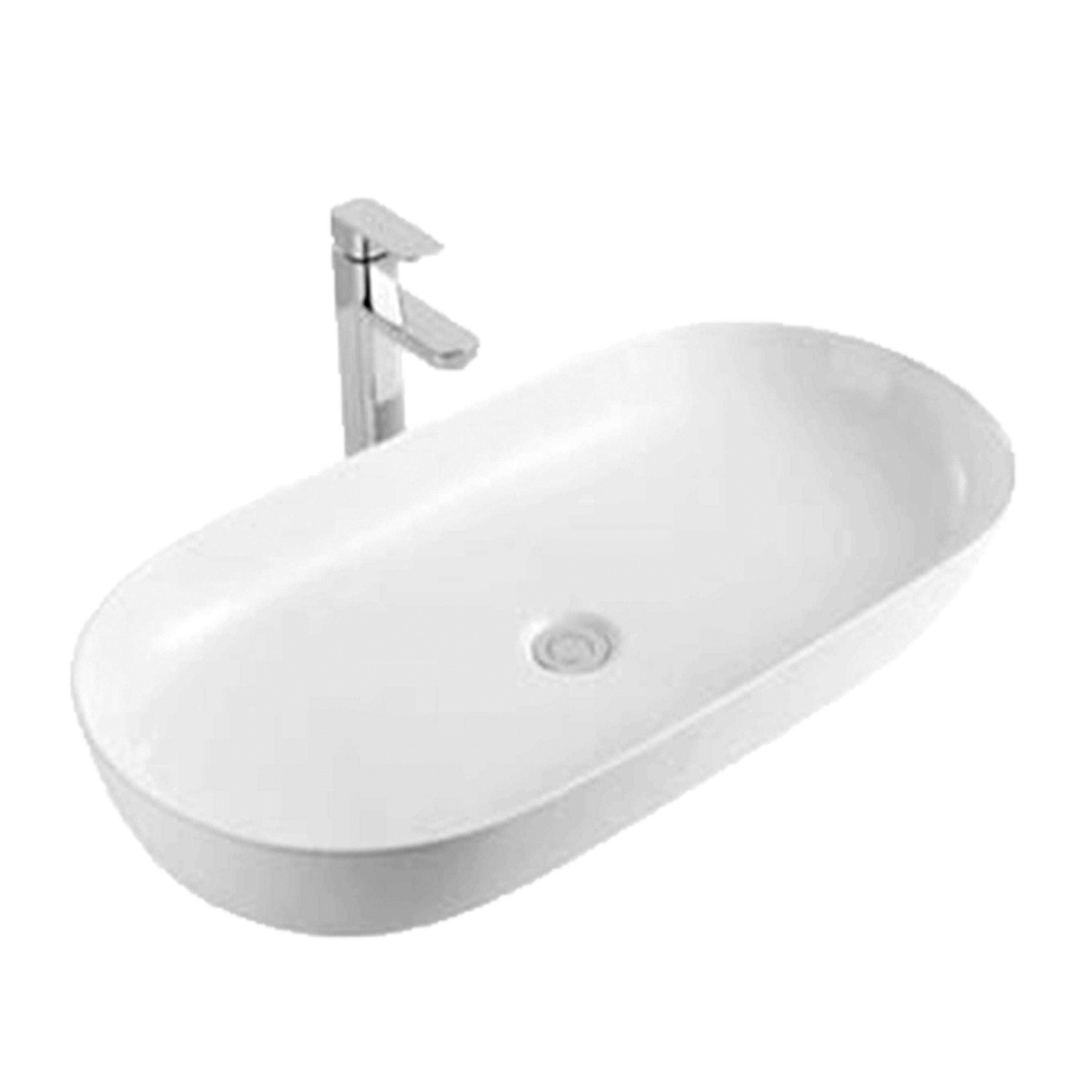 LaVita Verso umývadlo 80x40 cm oválny pultové umývadlo biela 5908211410197
