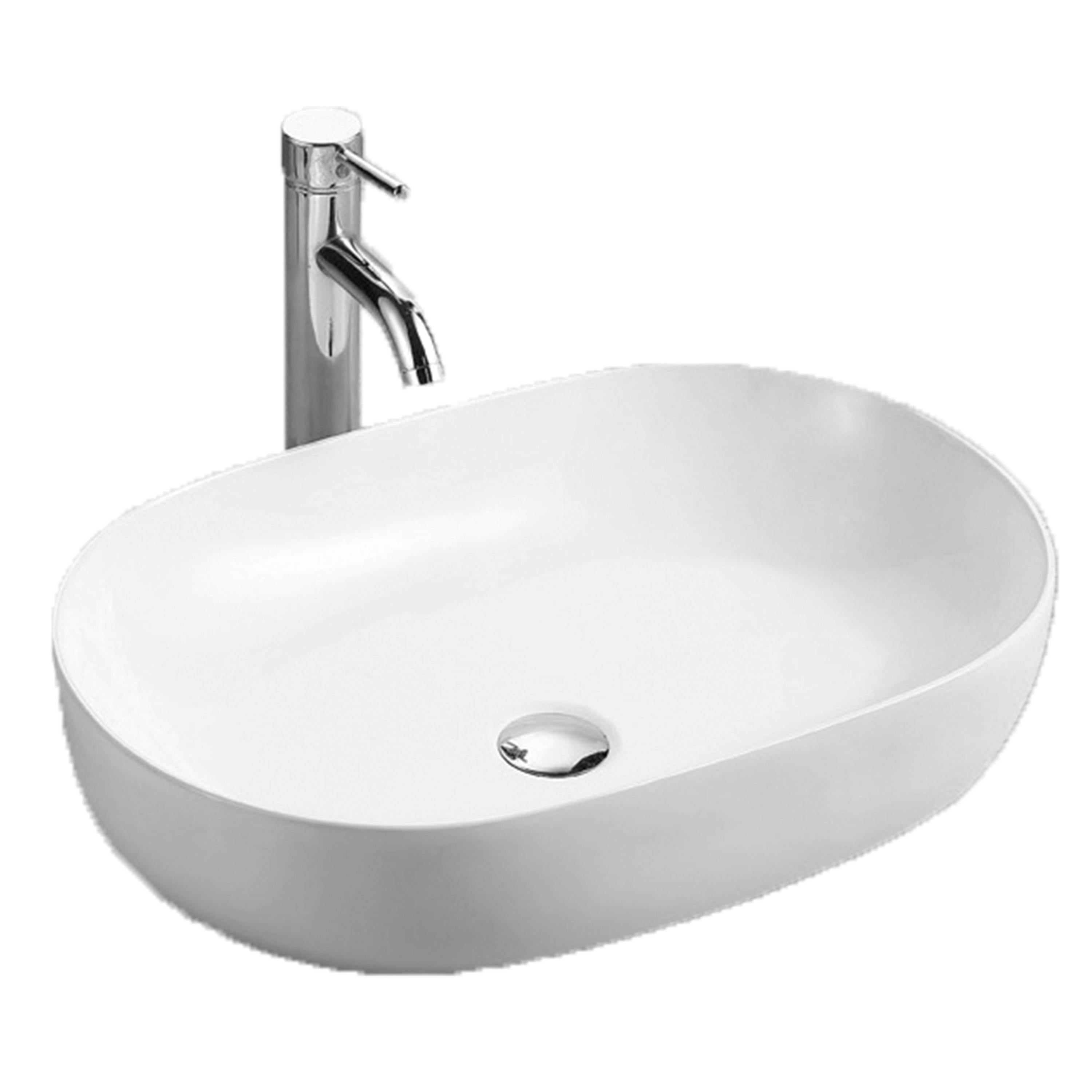 LaVita Verso umývadlo 60x41.5 cm oválny pultové umývadlo biela 5908211410180