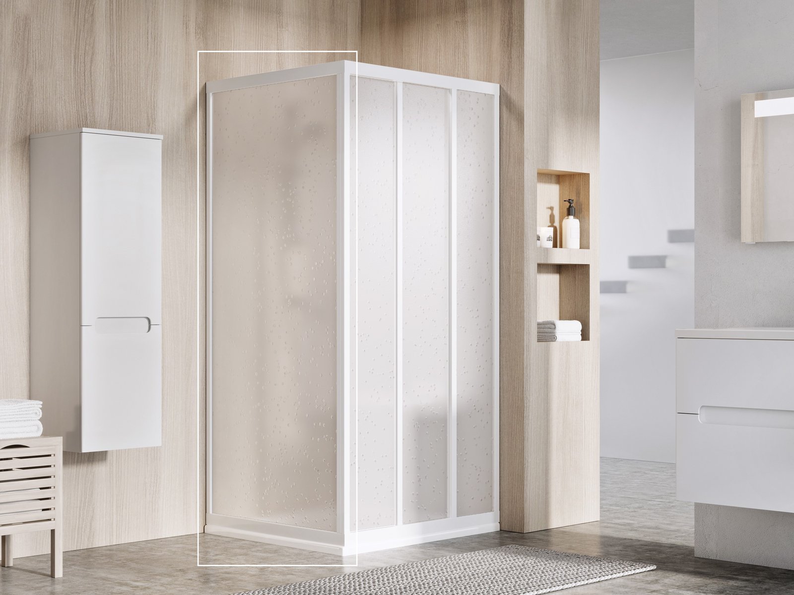 Ravak Supernova stena sprchovacieho kúta 80 cm biela lesklý/materiál z polystyrénu 940401R211