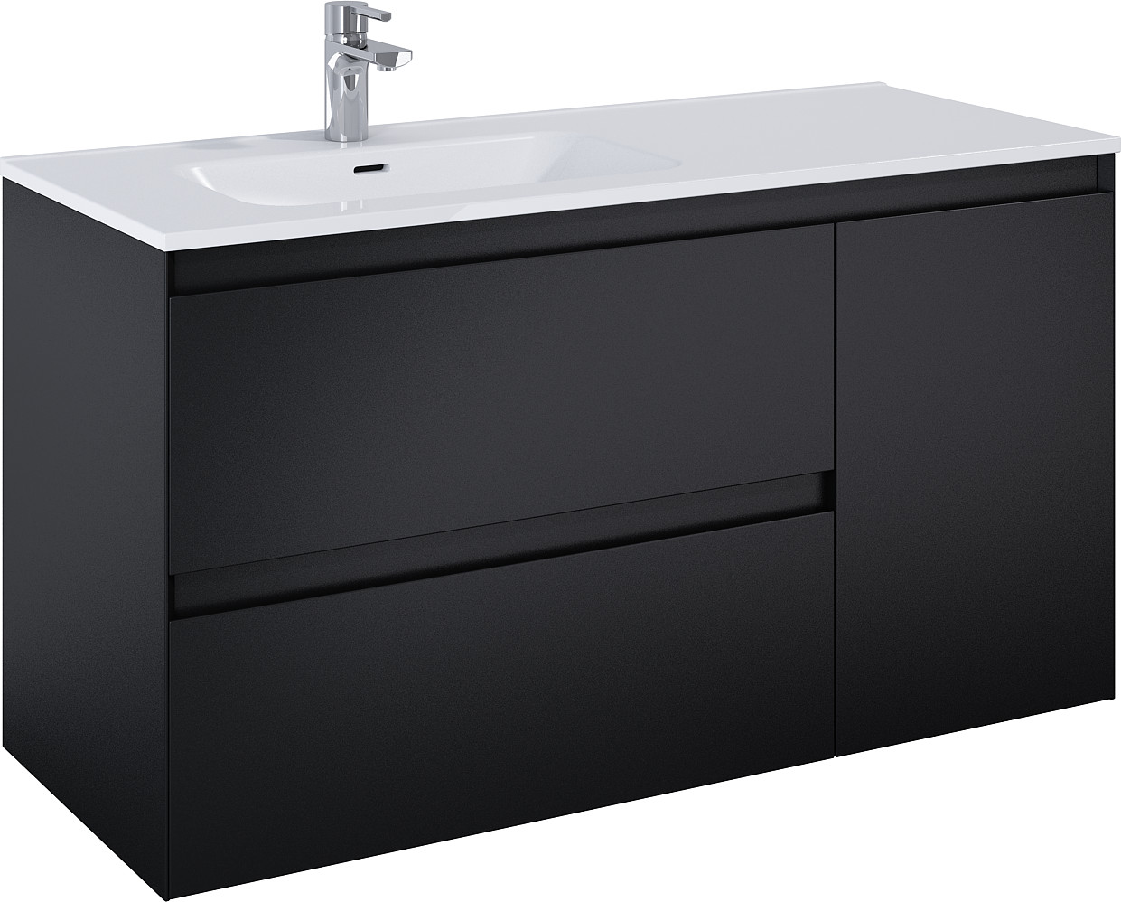 Elita Split skrinka 120x45.8x63.5 cm závesná kúpeľňová skrinka pod umývadlo čierna RE011206257160