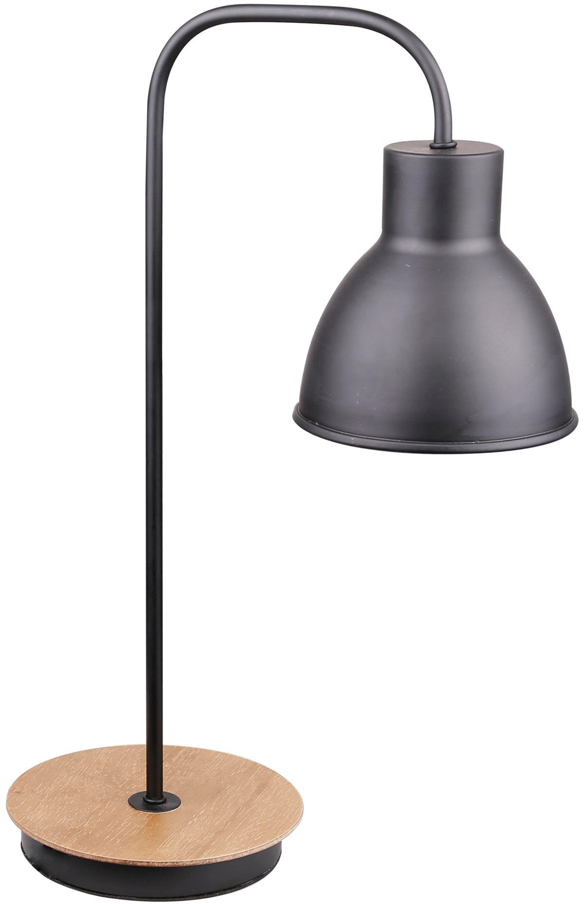 Candellux Vario stolová lampa 1x60 W čierna-drevo 41-73488