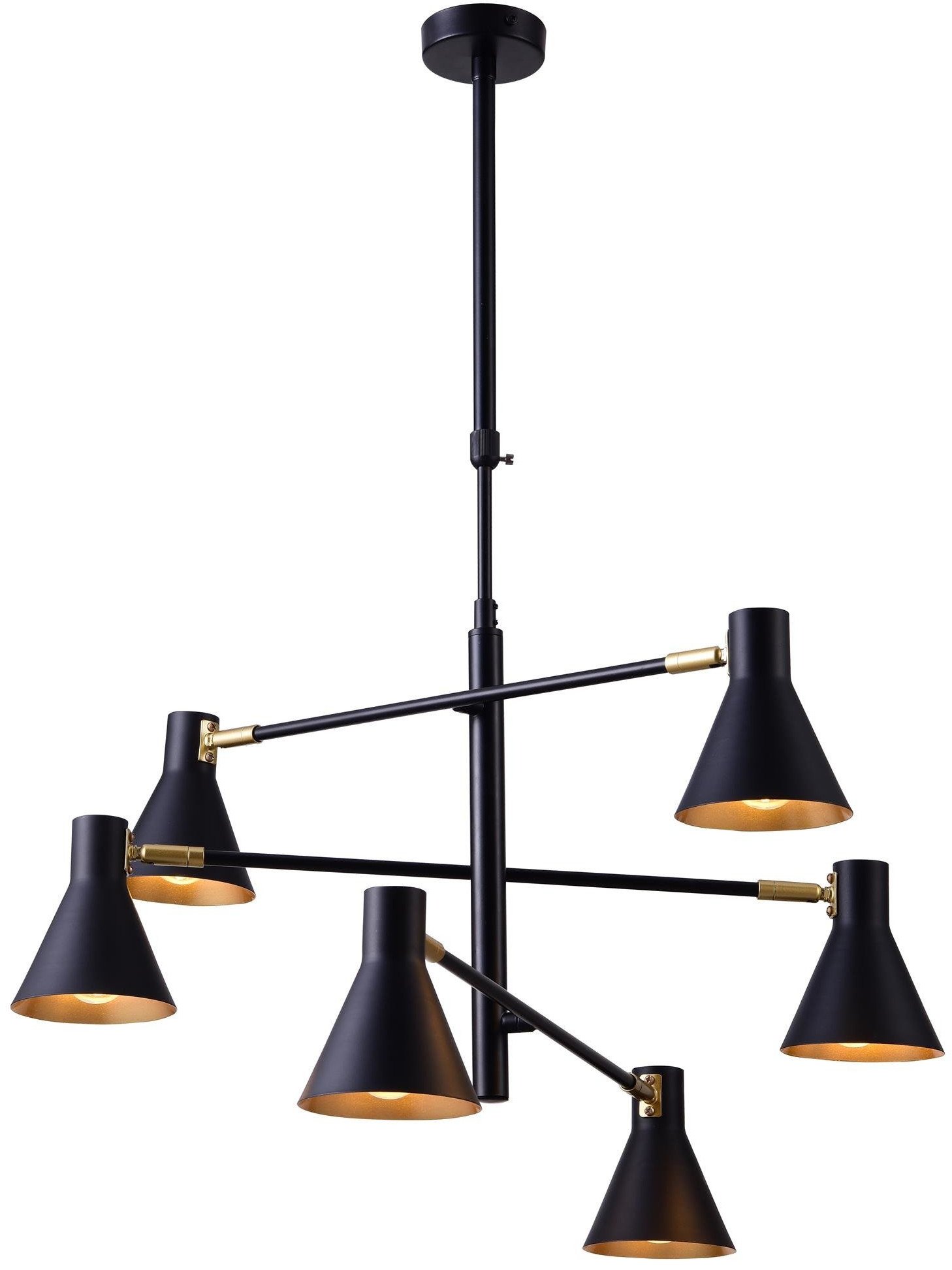 Candellux Less stropné svietidlo 6x40 W čierna-zlatá 36-72696