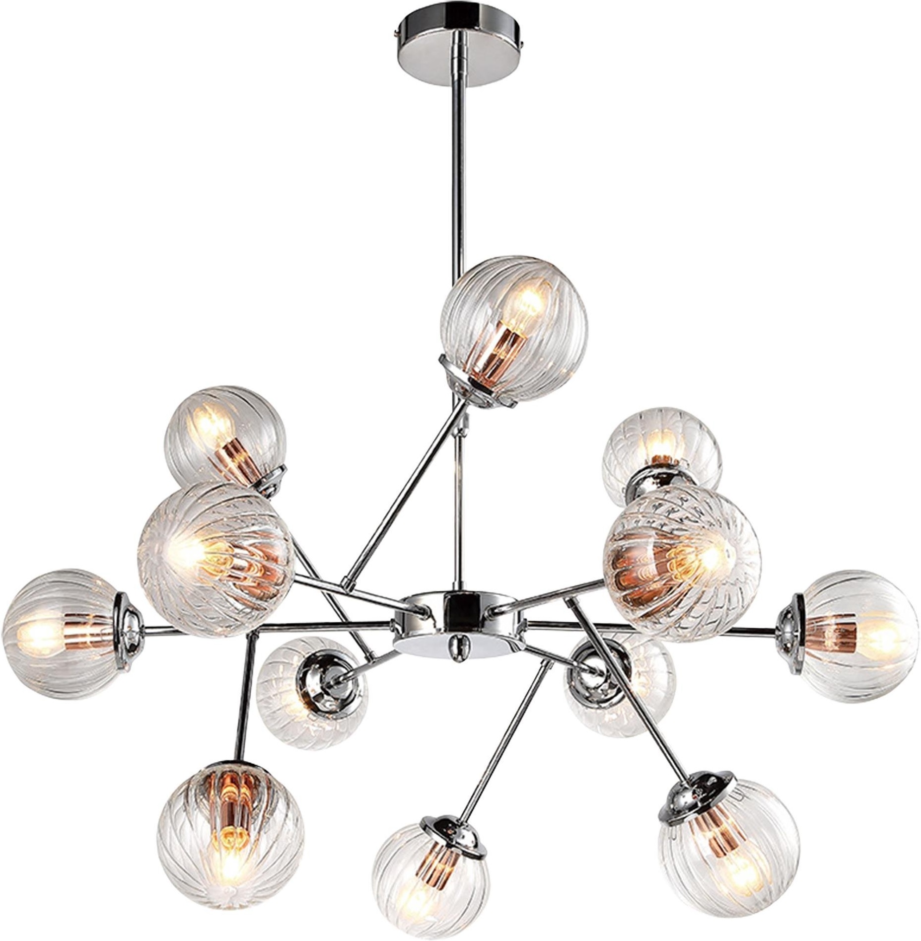 Candellux Best stropné svietidlo x40 W chrómová-priehľadná-medená 30-64806