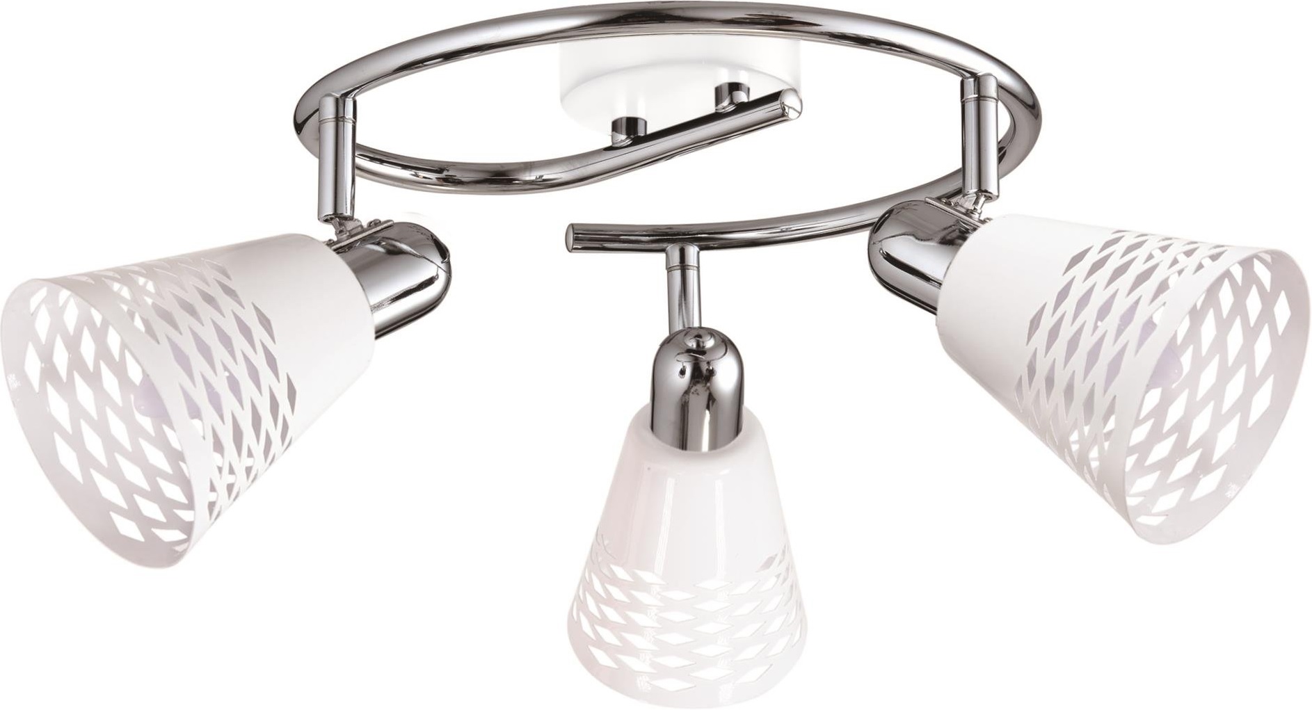 Candellux Discovery stropné svietidlo 3x40 W biela-chrómová 98-62185
