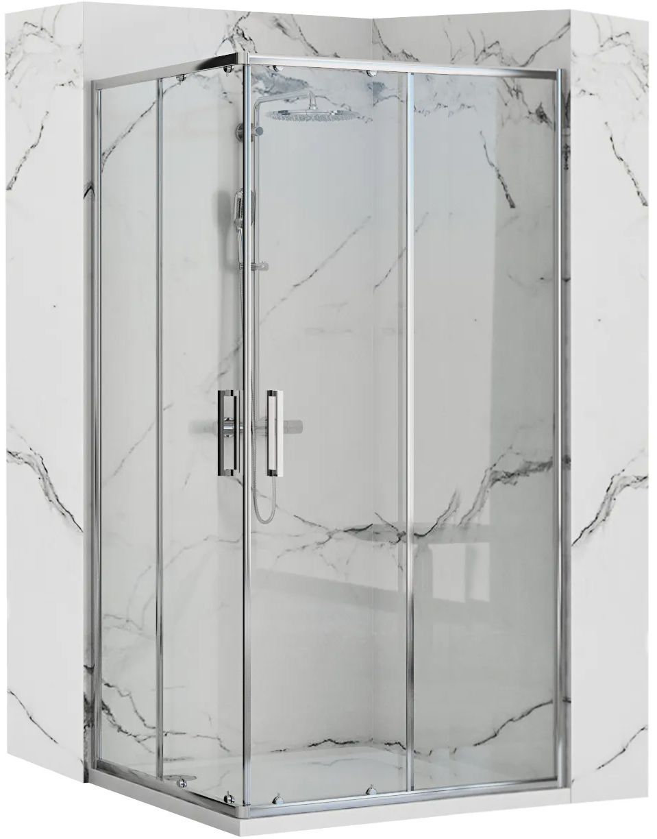 Rea Punto sprchovací kút 80x80 cm obdĺžniková chromová lesklé/priehľadné sklo REAK0863
