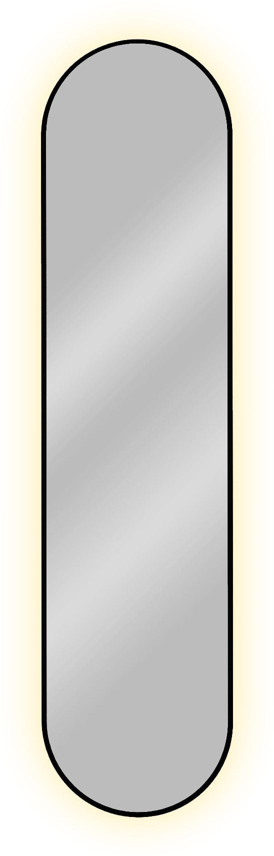 Baltica Design Tiny Border Pastille zrkadlo 40x155 cm oválne s osvetlením čierna 5904107905655