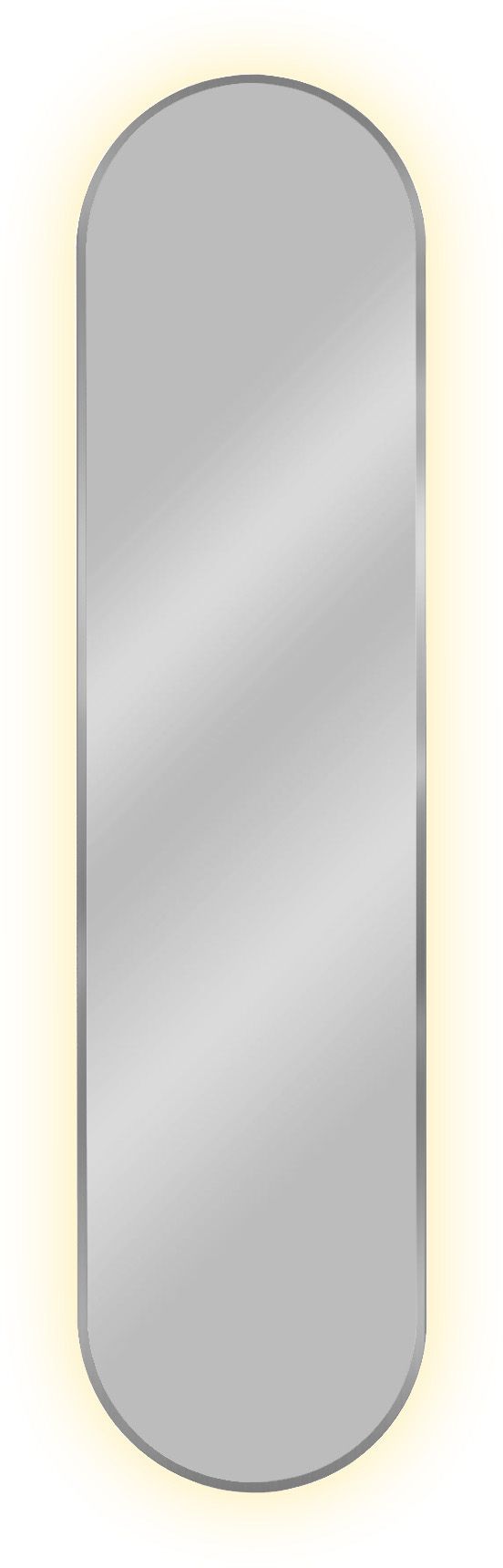 Baltica Design Tiny Border Pastille zrkadlo 40x155 cm oválne s osvetlením strieborná 5904107905679