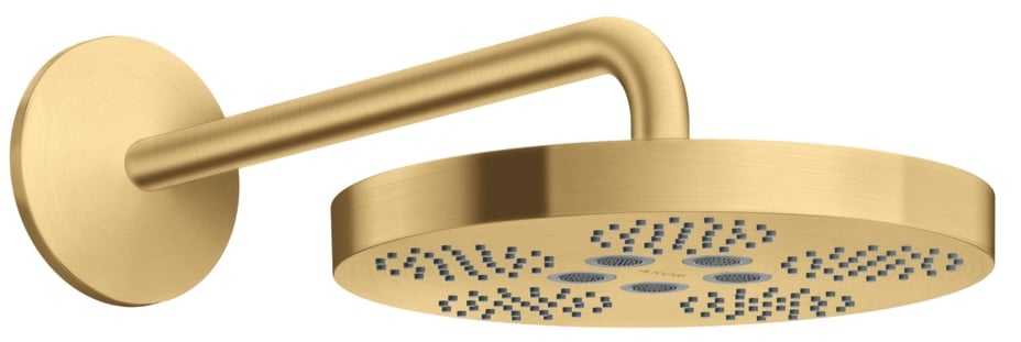 Axor One deszczownica 28 cm okrągła z ramieniem ściennym złoty optyczny szczotkowany 48491250