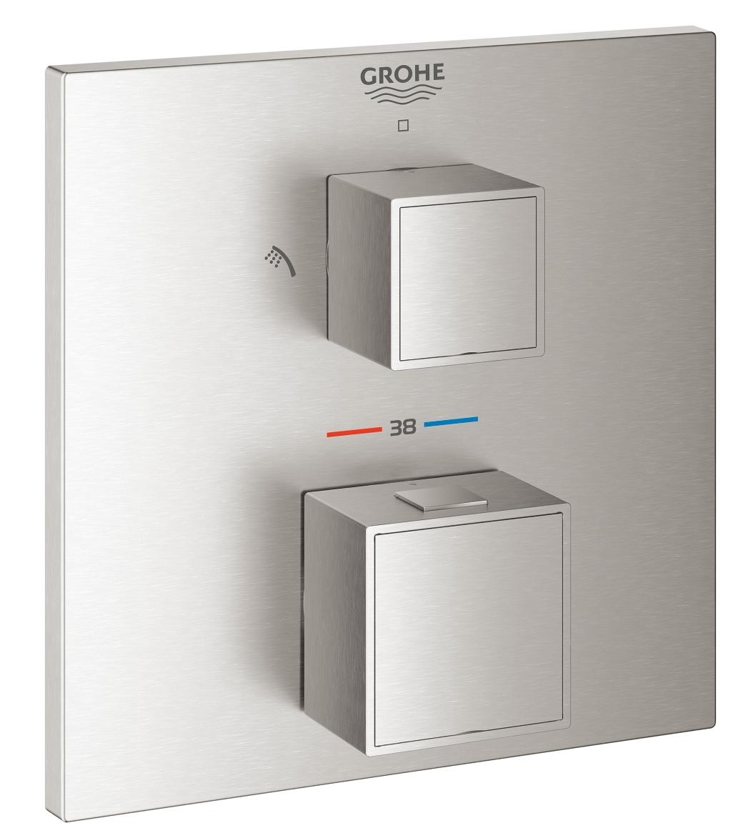 Grohe Grohtherm Cube vaňová/sprchová batéria podomietková áno SuperSteel 24154DC0