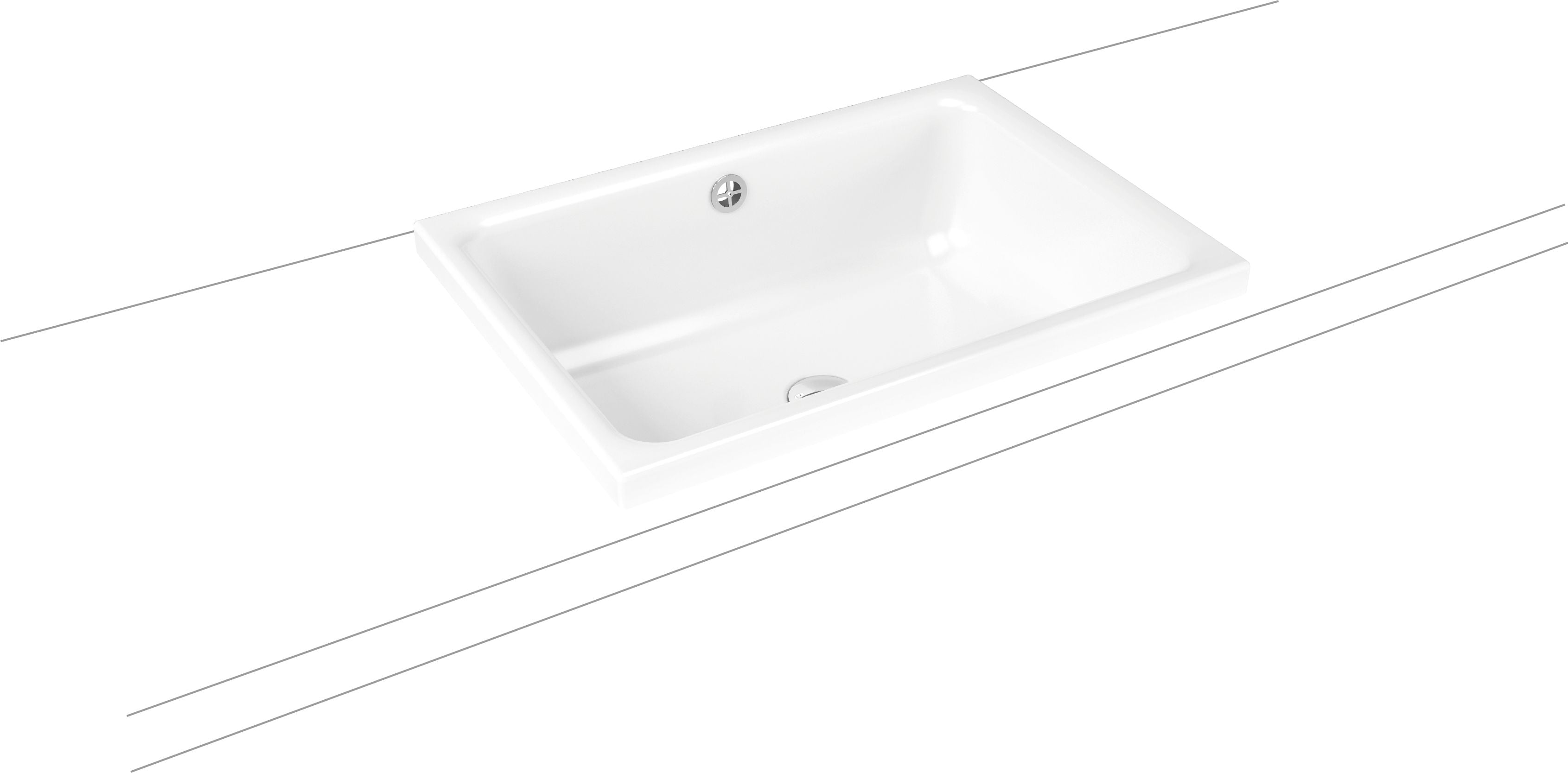 Kaldewei Cayono umývadlo 58x41.5 cm obdĺžnik vstavané umývadlo biela lesklá 913606000001