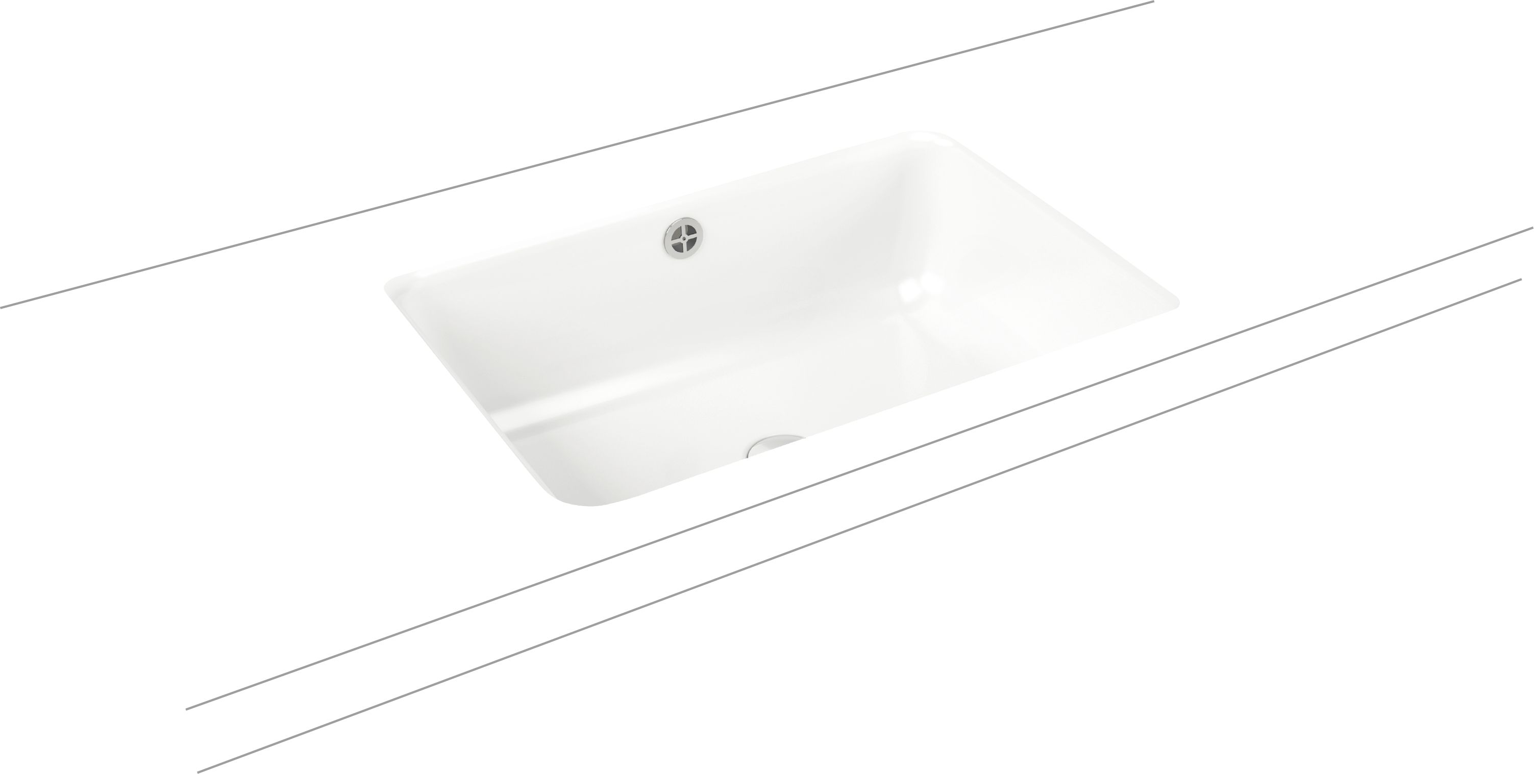Kaldewei Cayono umývadlo 59.6x42.6 cm obdĺžnik podpultové umývadlo biela 913706000001