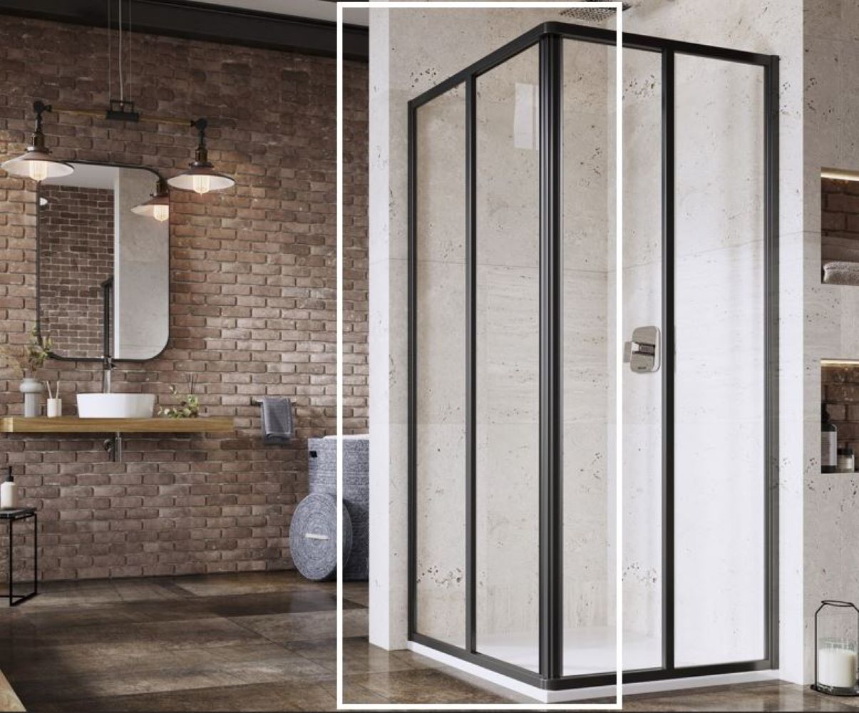 Ravak Supernova sprchové dvere 90 cm posuvné čierna matná/priehľadné sklo 14V703O2Z1