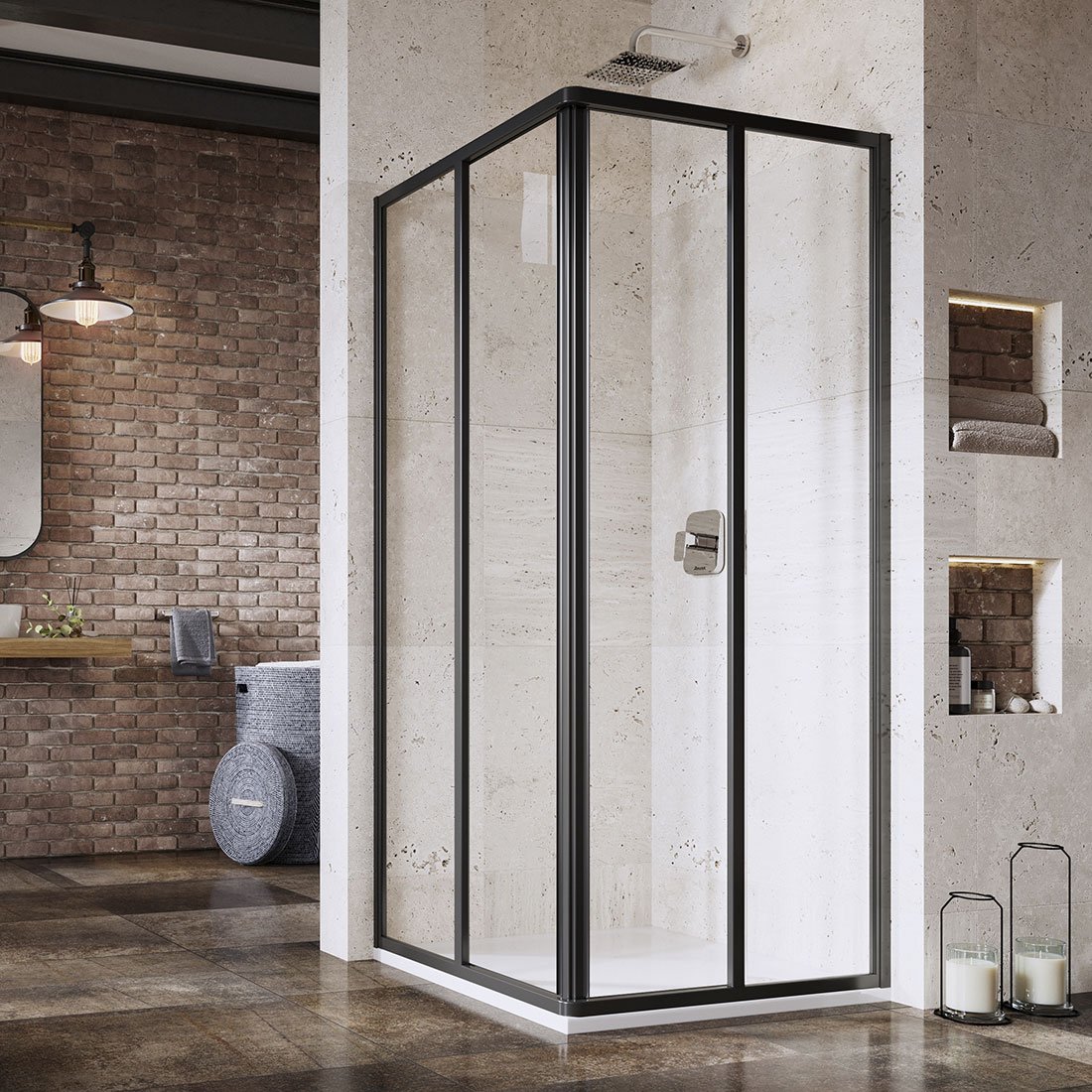 Ravak Supernova sprchové dvere 100 cm posuvné čierna matná/priehľadné sklo 14VA03O2Z1