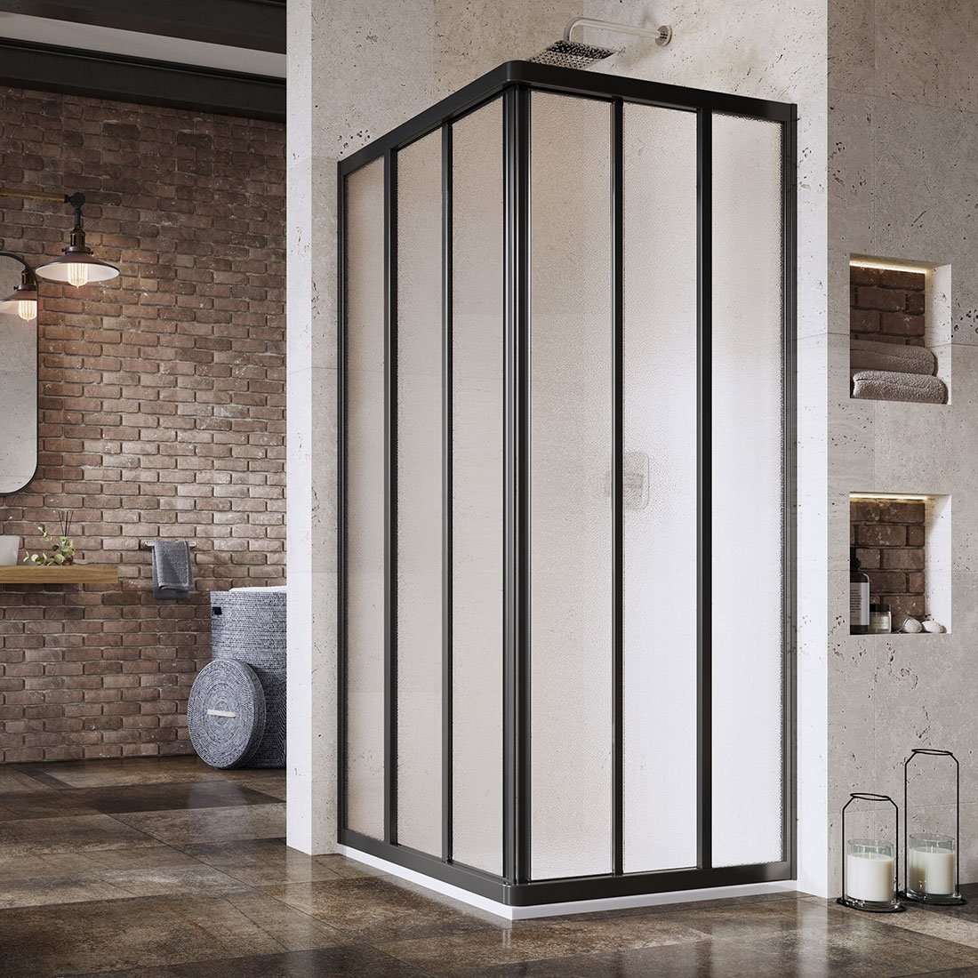 Ravak Supernova sprchové dvere 75 cm posuvné čierna matná/vzorované sklo 15V303R2ZG