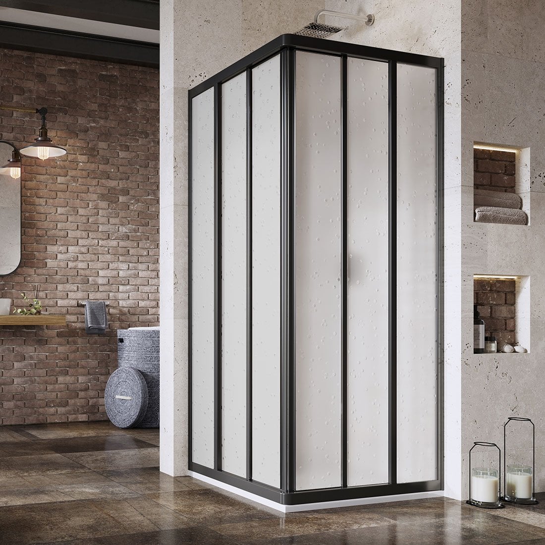 Ravak Supernova sprchové dvere 90 cm posuvné čierna matná/materiál polystyrén 15V703R211