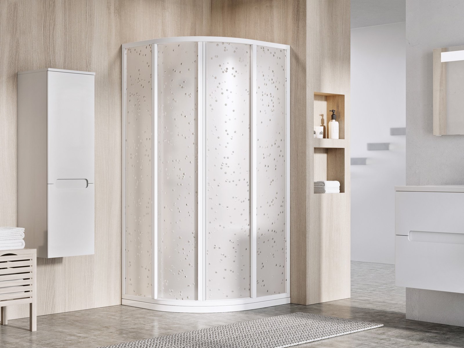 Ravak Supernova sprchovací kút 90x90 cm polkruhová biela lesklé/materiál polystyrén 3117O10211