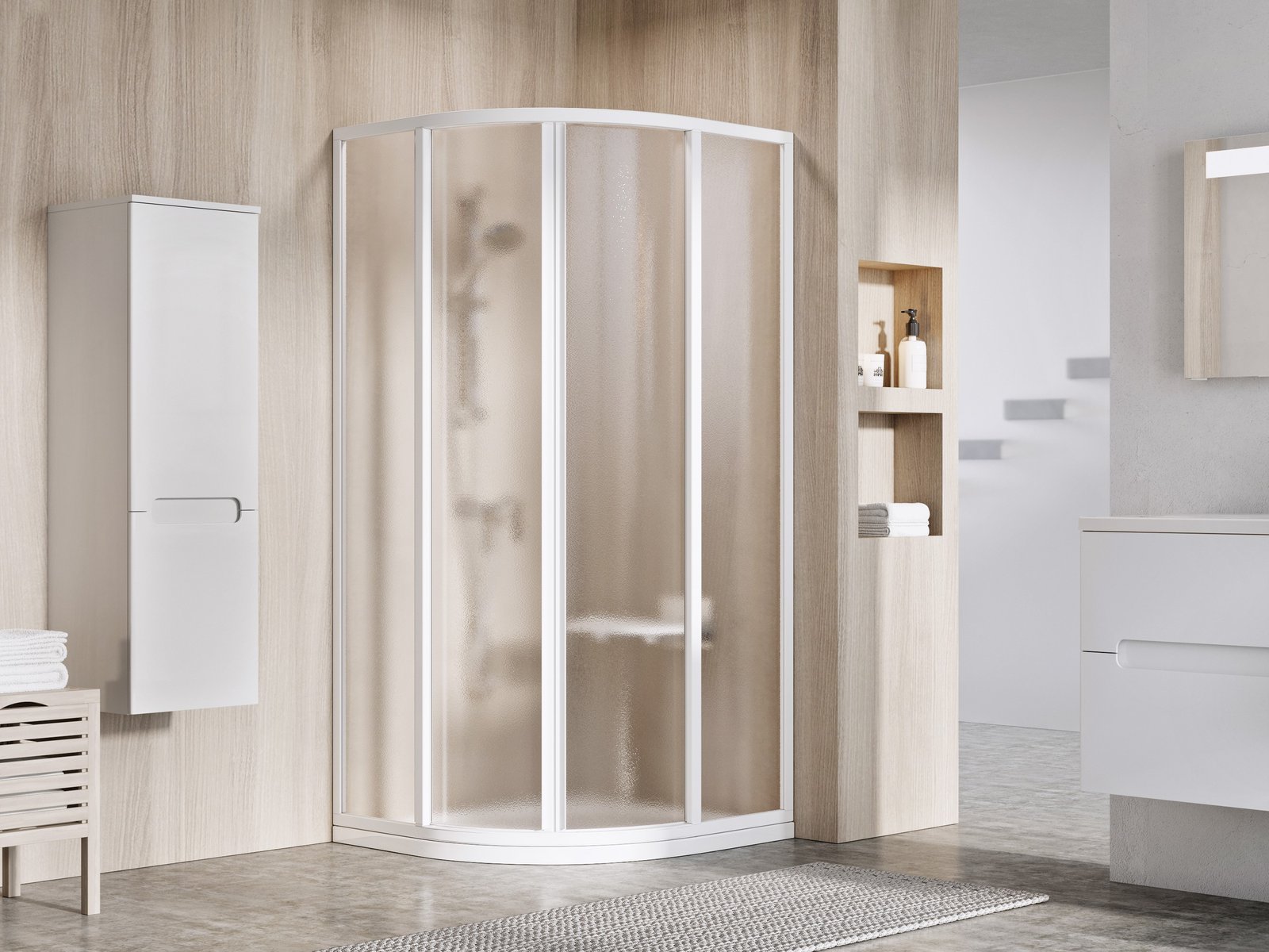 Ravak Supernova sprchovací kút 90x90 cm polkruhová biela lesklé/ 3117O102ZG