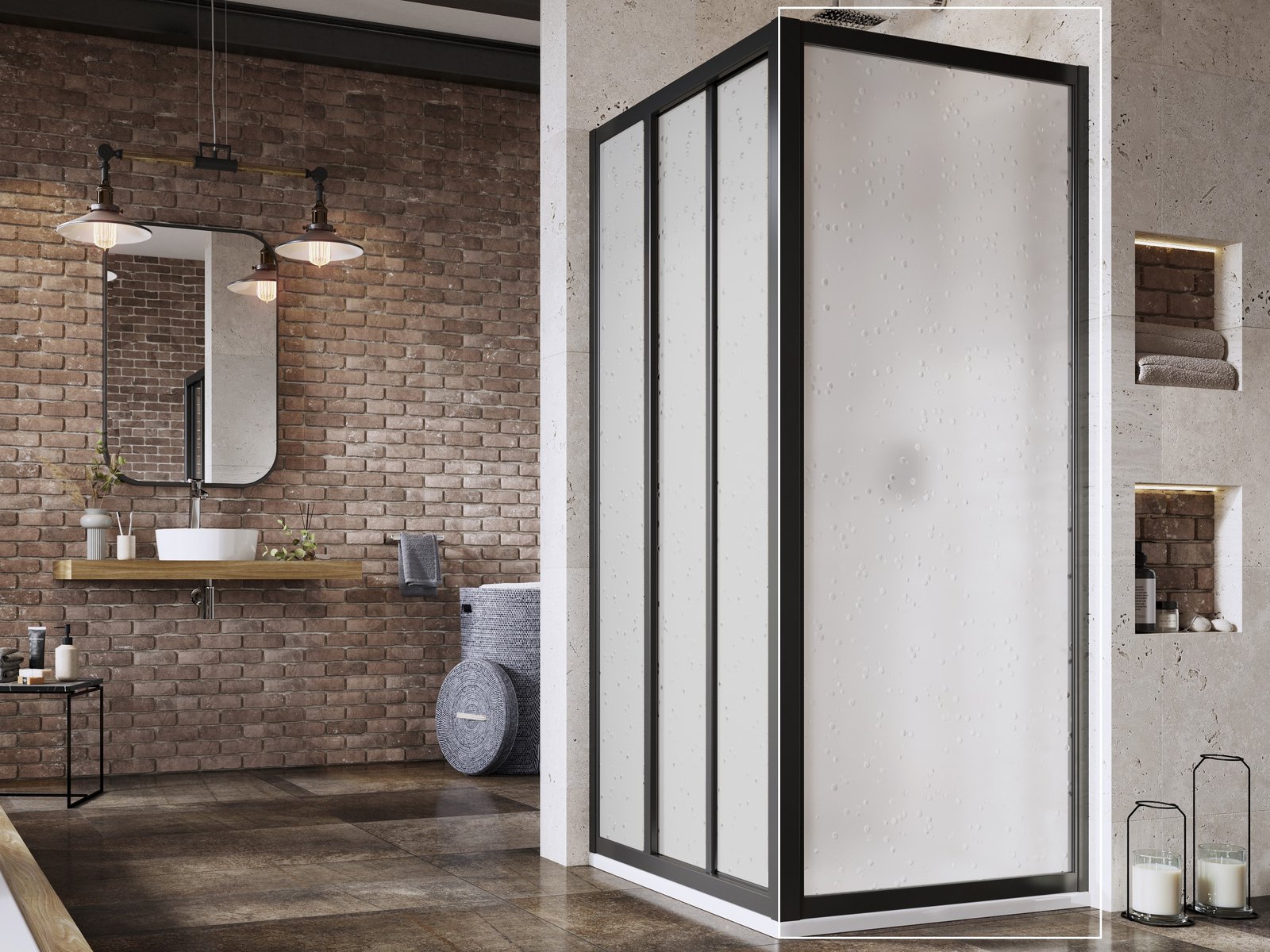 Ravak Supernova stena sprchovacieho kúta 80 cm čierna matný/materiál z polystyrénu 940403R211