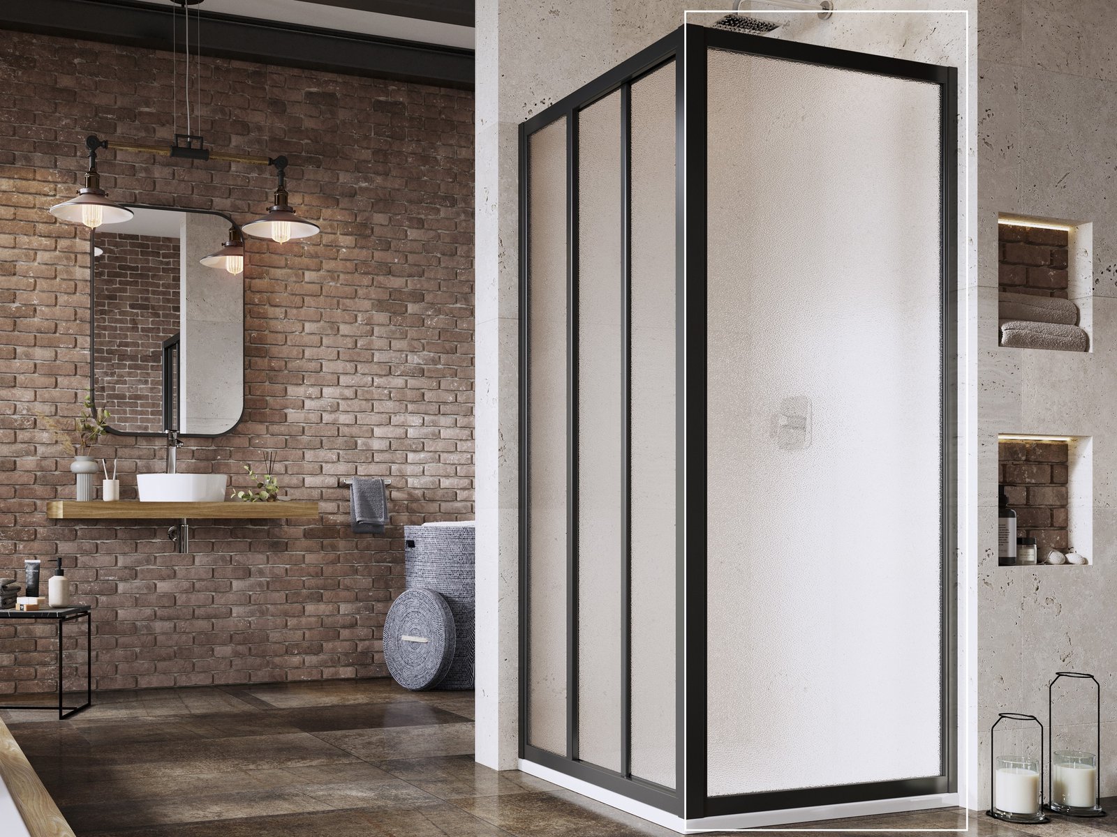 Ravak Supernova stena sprchovacieho kúta 80 cm čierna matný/ 940403R2ZG