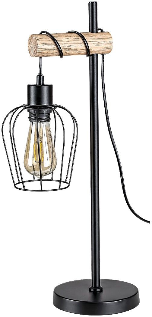 Rabalux Fabian stolová lampa 1x40 W čierna-dreva 5245