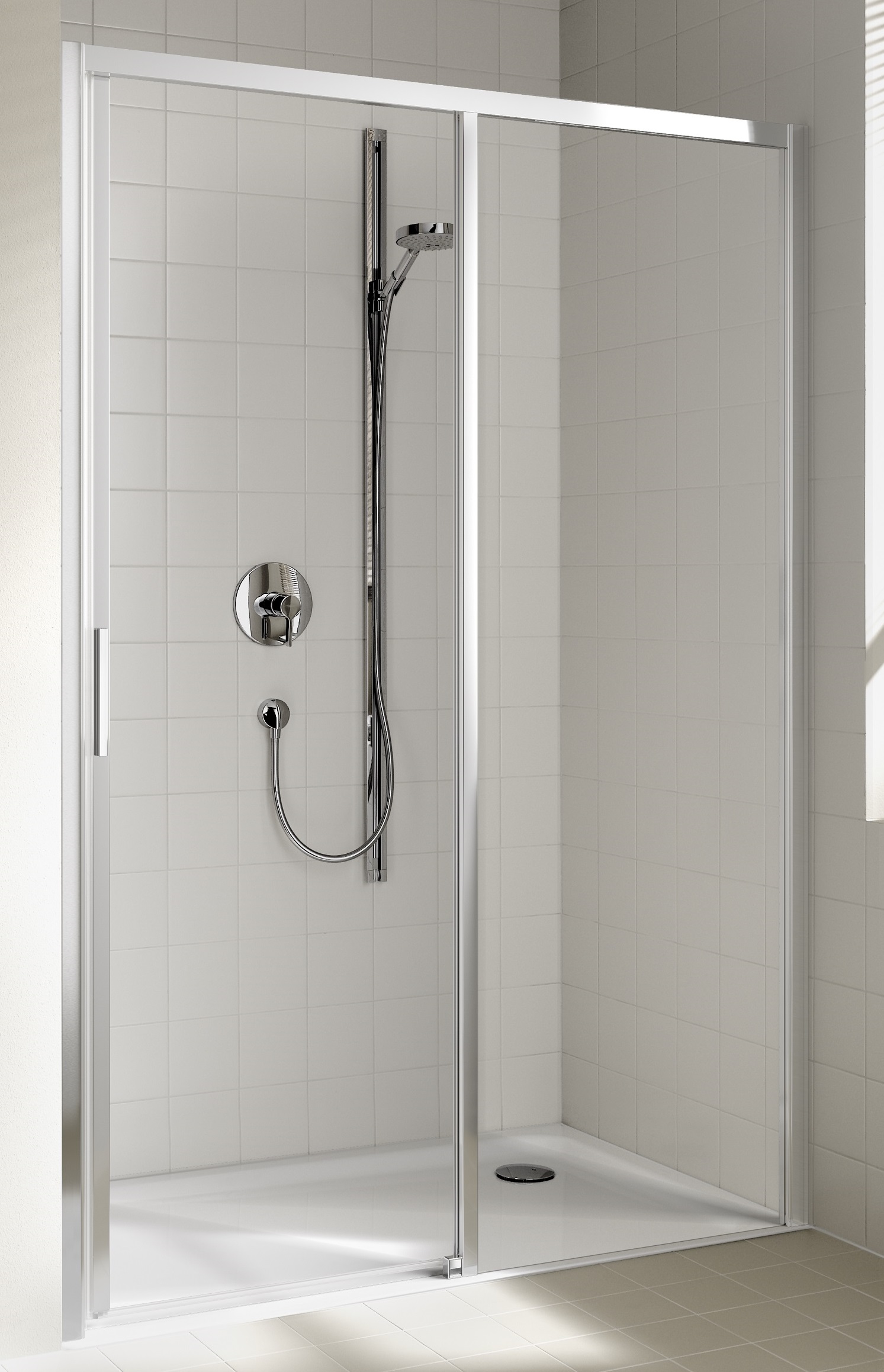 Kermi Cada XS sprchové dvere 120 cm posuvné strieborná lesklá/priehľadné sklo CKD2R12020VPK