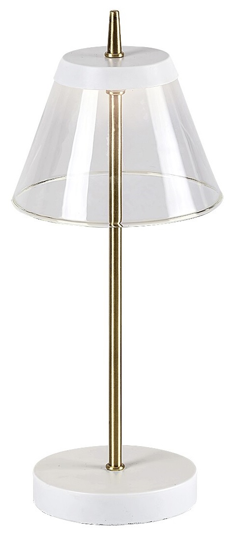 Rabalux Aviana stolová lampa 1x6 W biela-priehľadná-mosadzná 5030