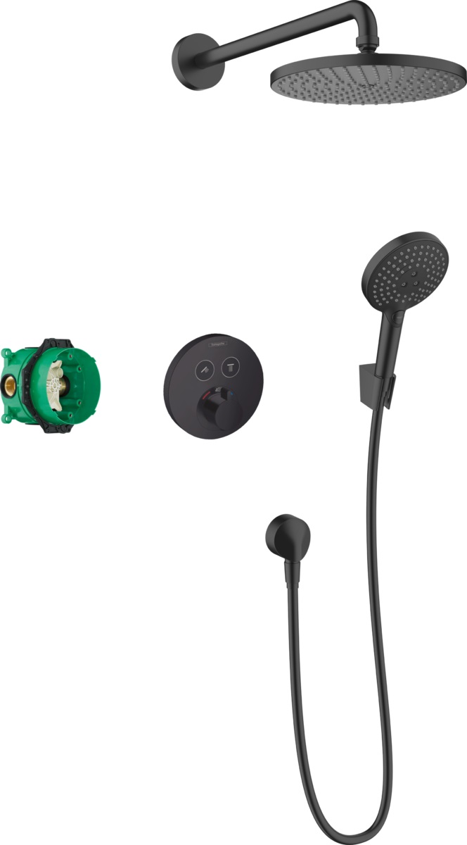 Hansgrohe Raindance sprchová súprava podomietková s dažďovou sprchou čierna 27959670