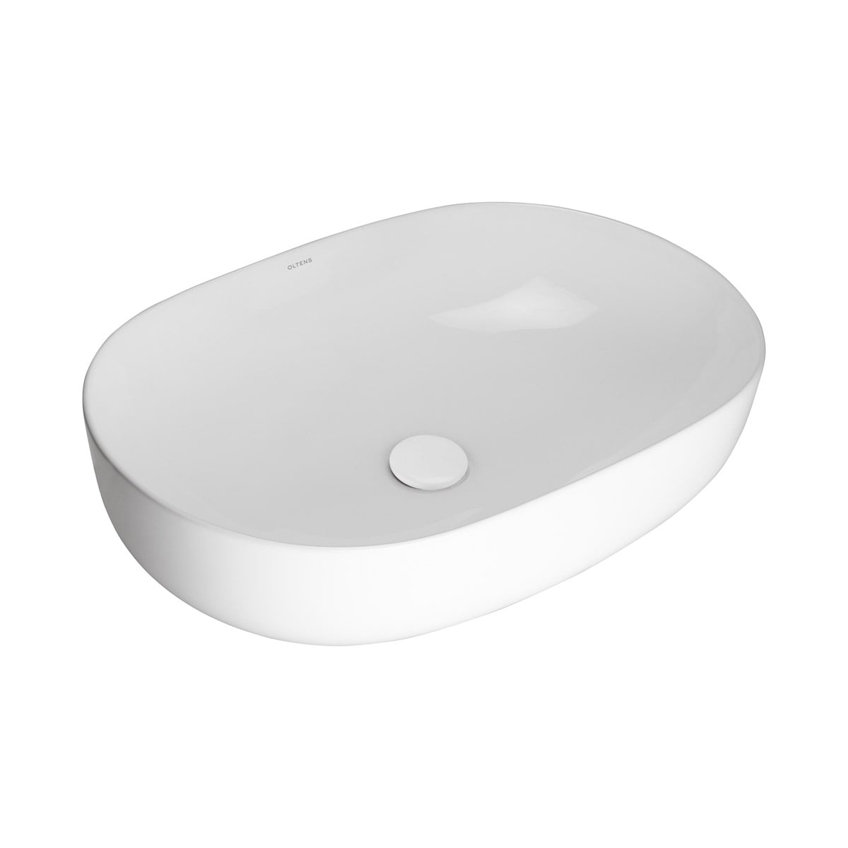 Oltens Hamnes umývadlo 60.5x41.5 cm oválny pultové umývadlo biela 40820000