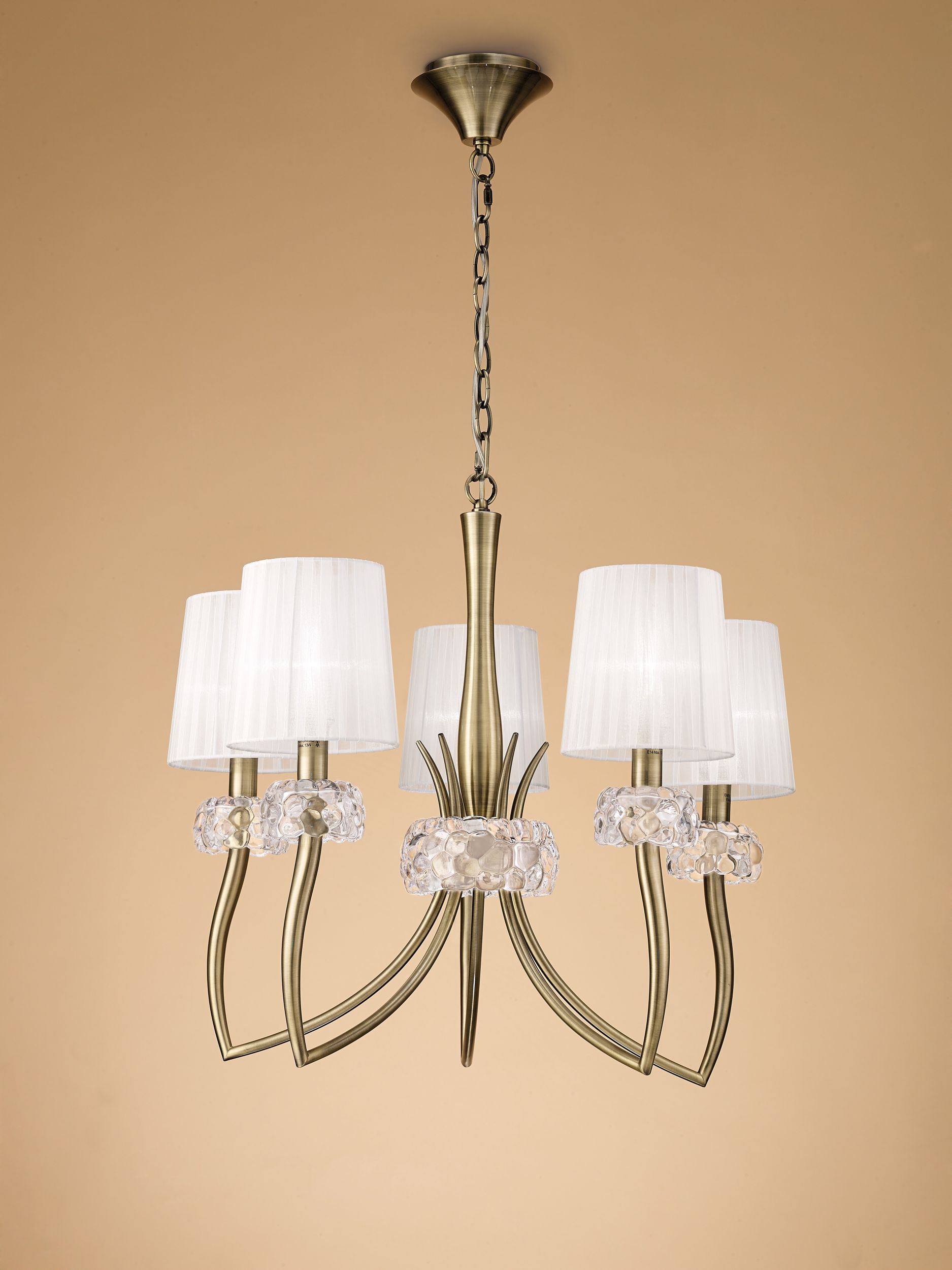 Mantra Loewe závesné svietidlo 5x20 W biela-mosadzná 4731