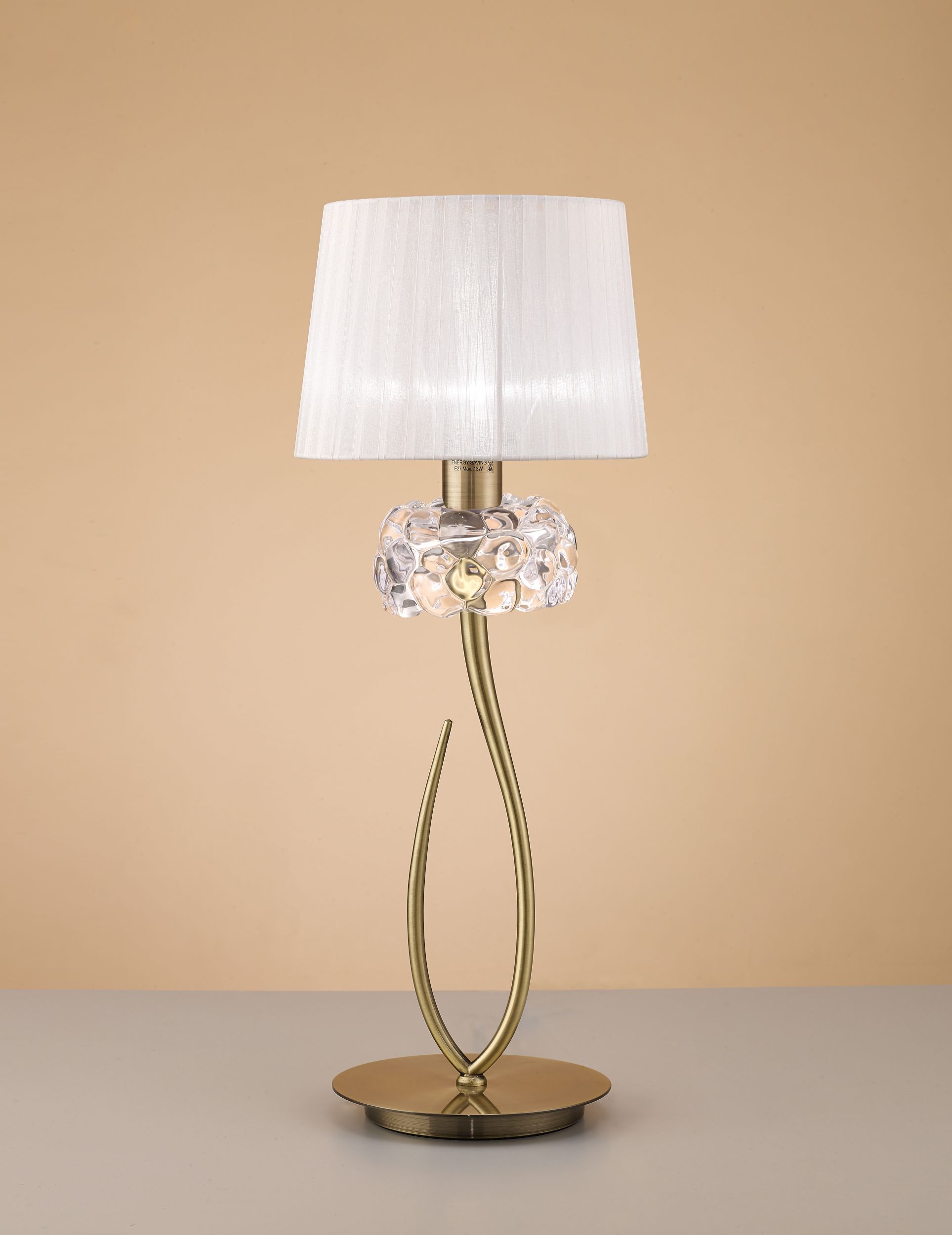 Mantra Loewe stolová lampa 1x20 W biela-mosadzná 4736