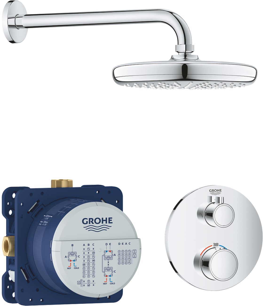 Grohe Grohtherm sprchová súprava podomietková s termostatom áno StarLight Chrome 34726000