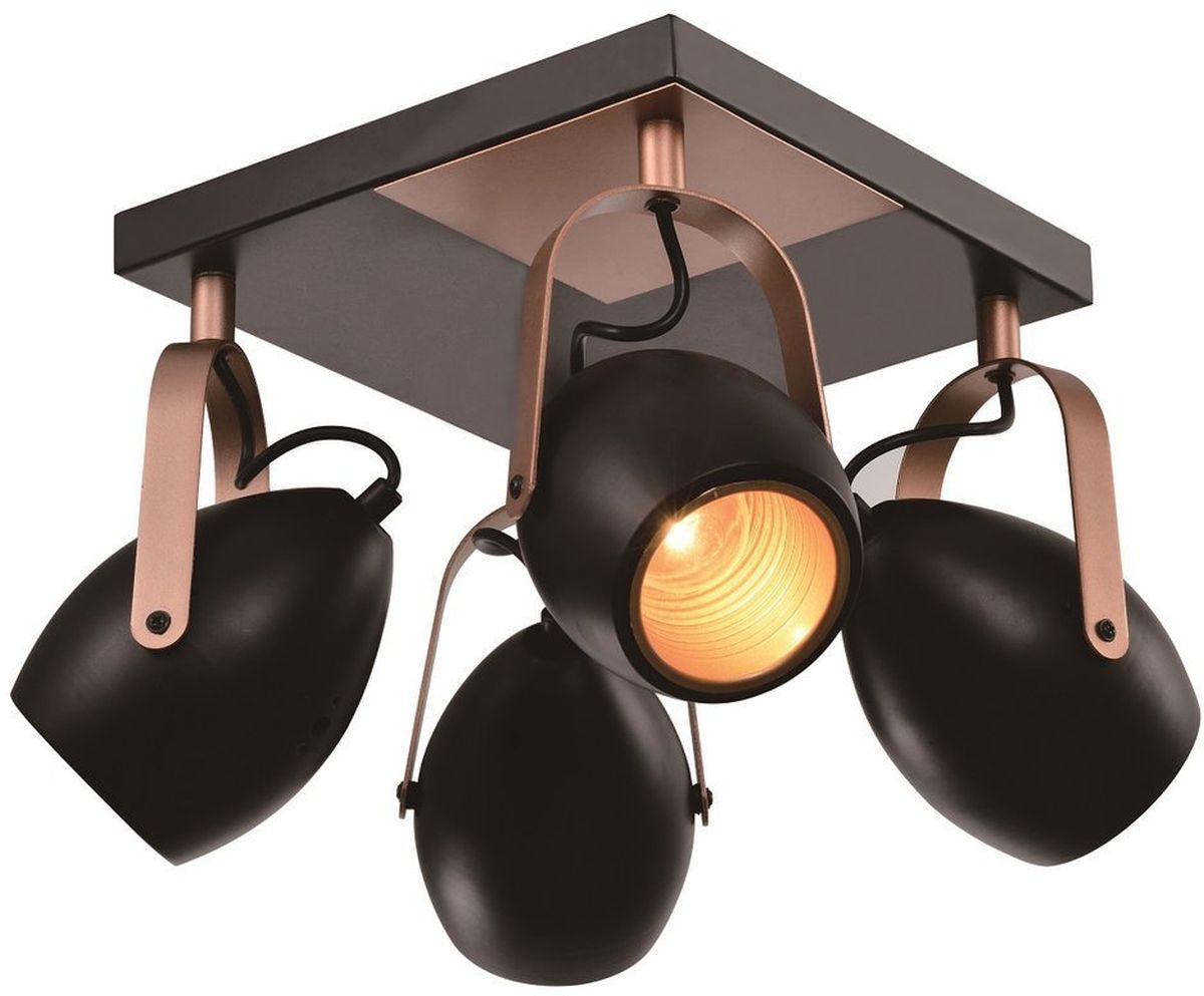 Candellux Anica stropné svietidlo 4x40 W čierna-medená 98-83128