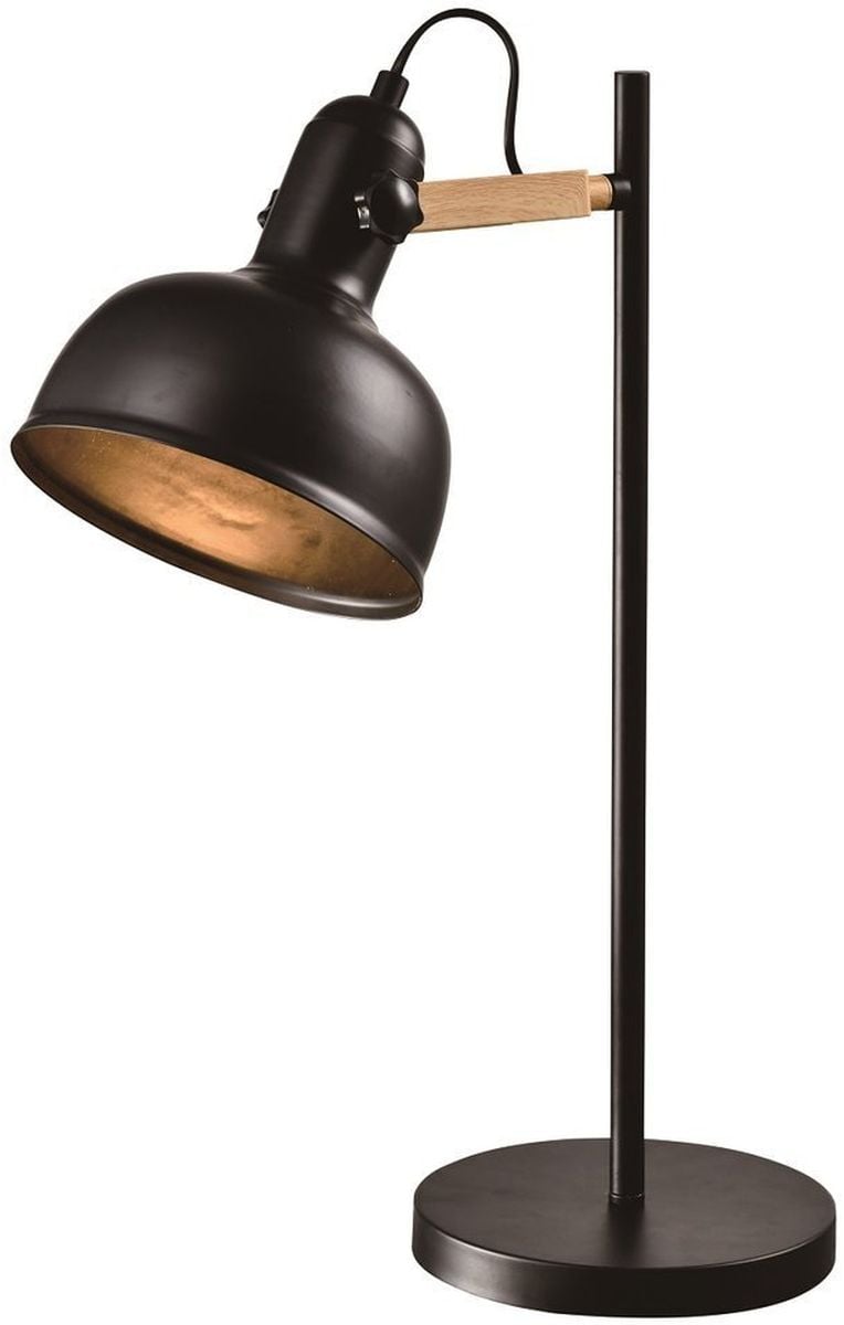 Candellux Reno stolová lampa 1x40 W čierna-drevo 41-80066