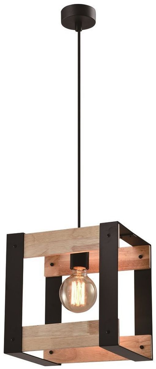 Candellux Varna závesné svietidlo 1x40 W čierna-drevená 31-78513