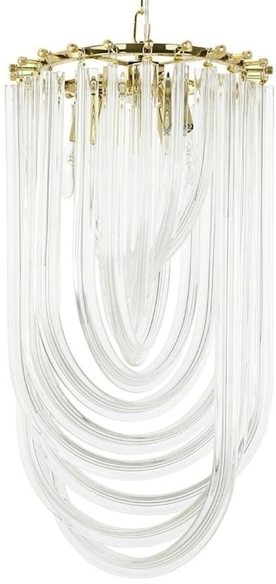King Home Murano závesné svietidlo 1x40 W priehľadná-zlatá JD9607-S.GOLD