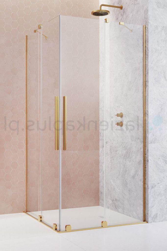 Radaway Furo Gold KDD sprchový kút so sprchovou vaničkou a sprchovacou súpravou 100x100 cm obdĺžniková 10105100-09-01L