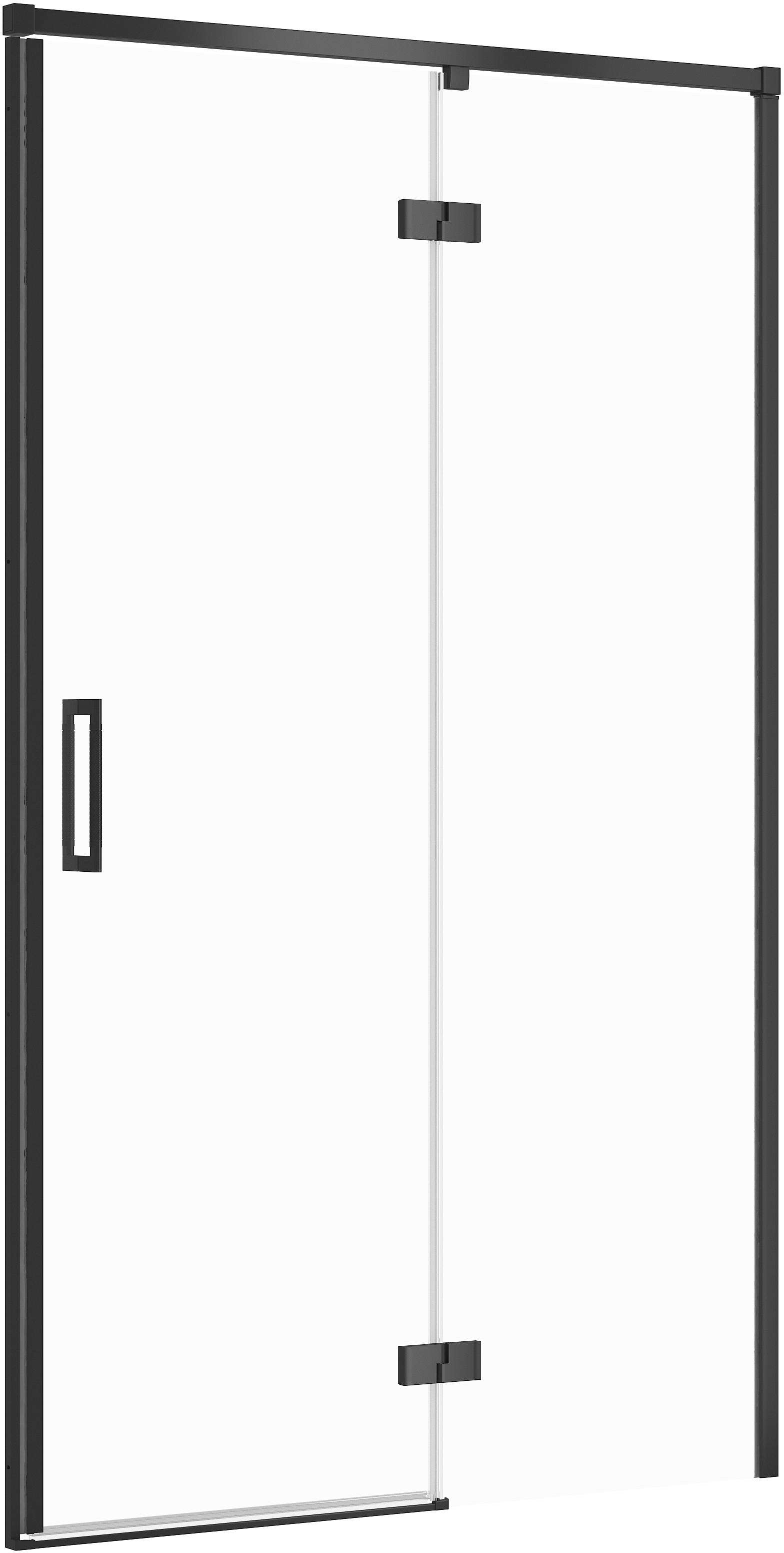 Cersanit Larga sprchové dvere 120 cm výklopné čierna matná/priehľadné sklo S932-126