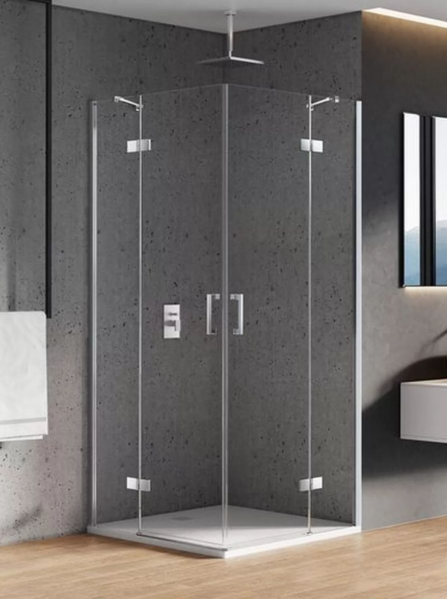 New Trendy New Renoma sprchovací kút 80x80 cm obdĺžniková chromová lesklé/priehľadné sklo D-0103A/D-0107A