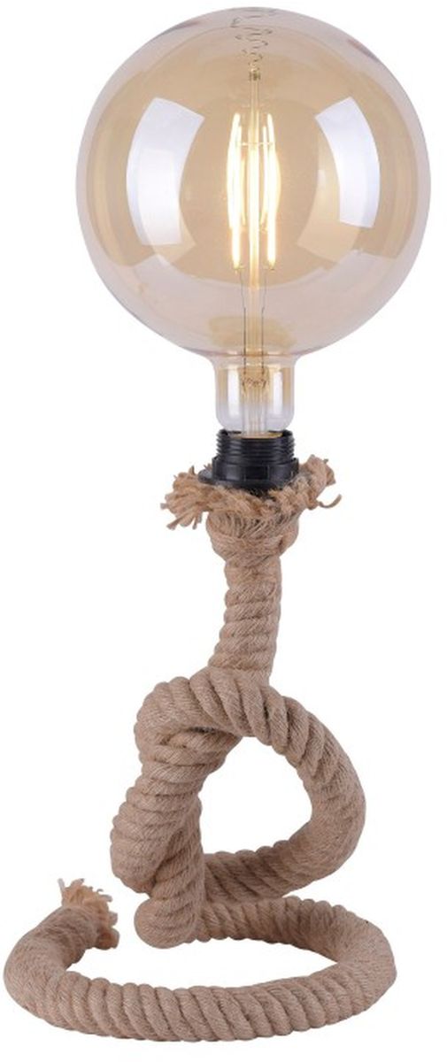 Leuchten Direkt Rope stolová lampa 1x15 W čierna-hnedá 15480-18