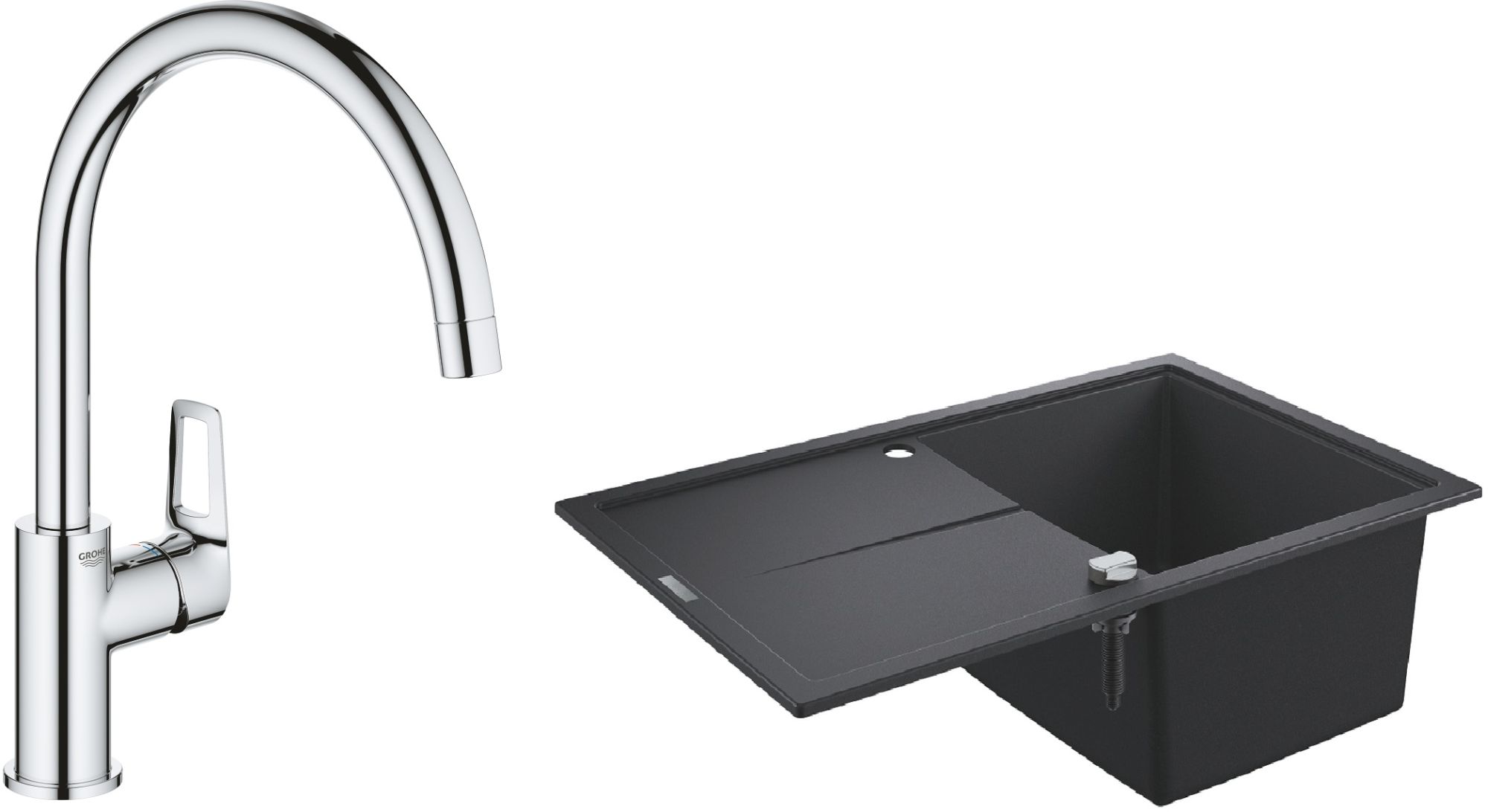 Súprava granitový drez Grohe K400 31639AP0, kuchynská batéria Grohe Bauloop 31368001