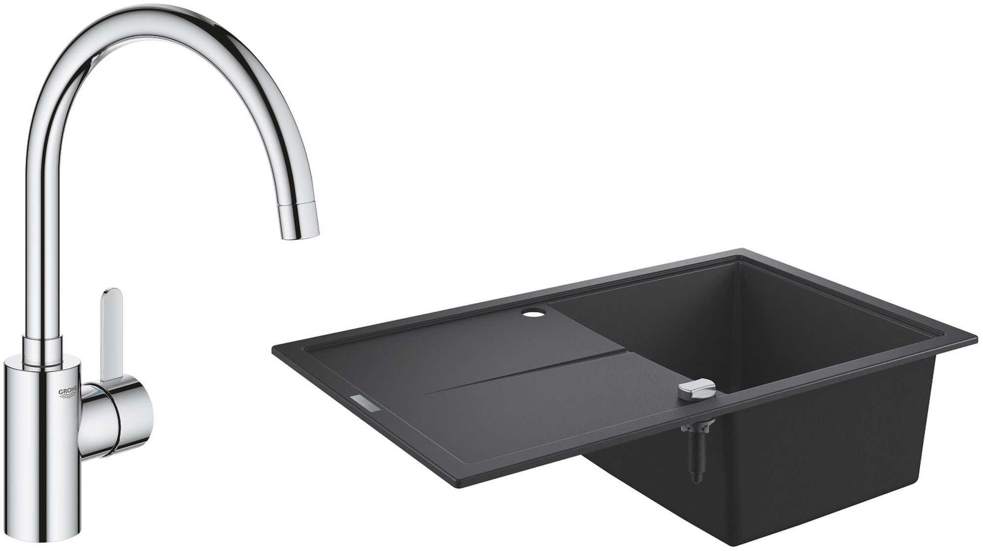 Súprava granitový drez Grohe K400 31639AP0, kuchynská batéria Grohe Eurosmart Cosmopolitan 32843002