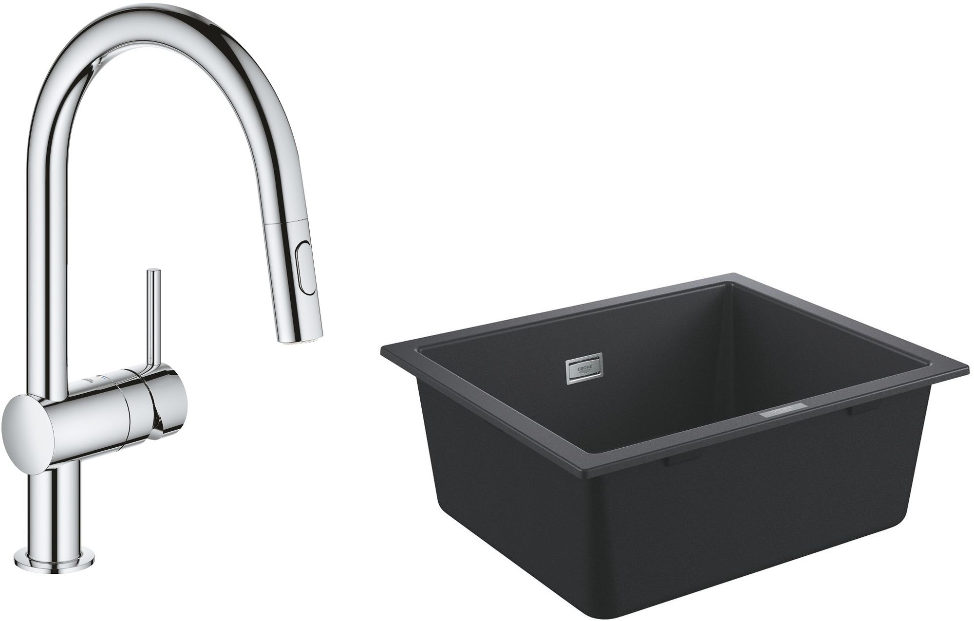 Súprava granitový drez Grohe K700 31654AP0, kuchynská batéria Grohe Minta 32321002