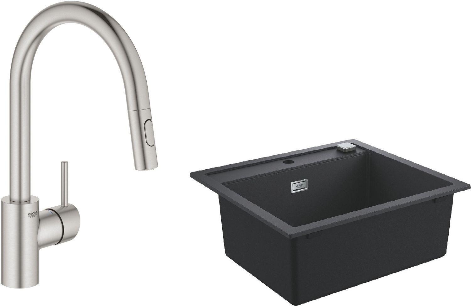 Súprava granitový drez Grohe K700 31651AP0, kuchynská batéria Grohe Concetto 31483DC2